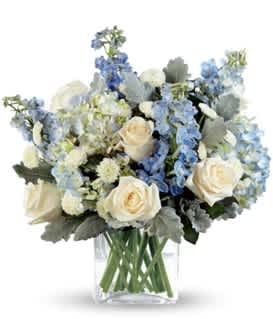 Blissful Blue - Bouquet in blues and whitesd