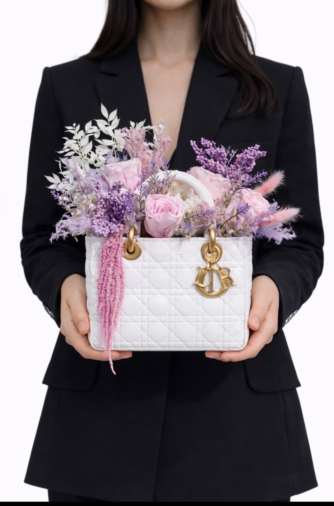 Pretty in Lavender - A mix of dry flowers in a vase 