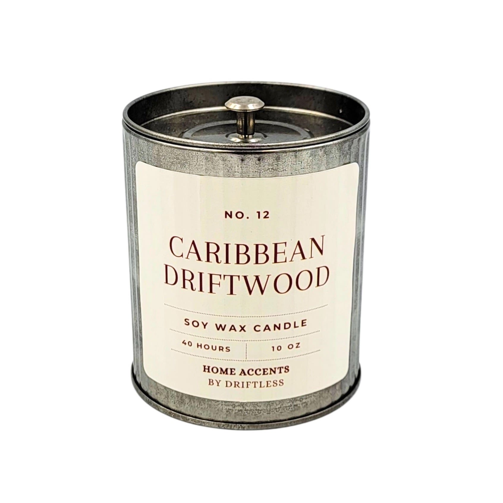 Caribbean Driftwood Candle - Caribbean Driftwood is like a sun-kissed Caribbean breeze blends zesty citrus and soft lavender with warm spice, settling into a grounding mix of sandalwood, musk, and vanilla, reminiscent of weathered driftwood on a tranquil shore.  Notes: • Top – Citrus • Middle – Spice, Lavender • Base – Sandalwood, Musk, Vanilla