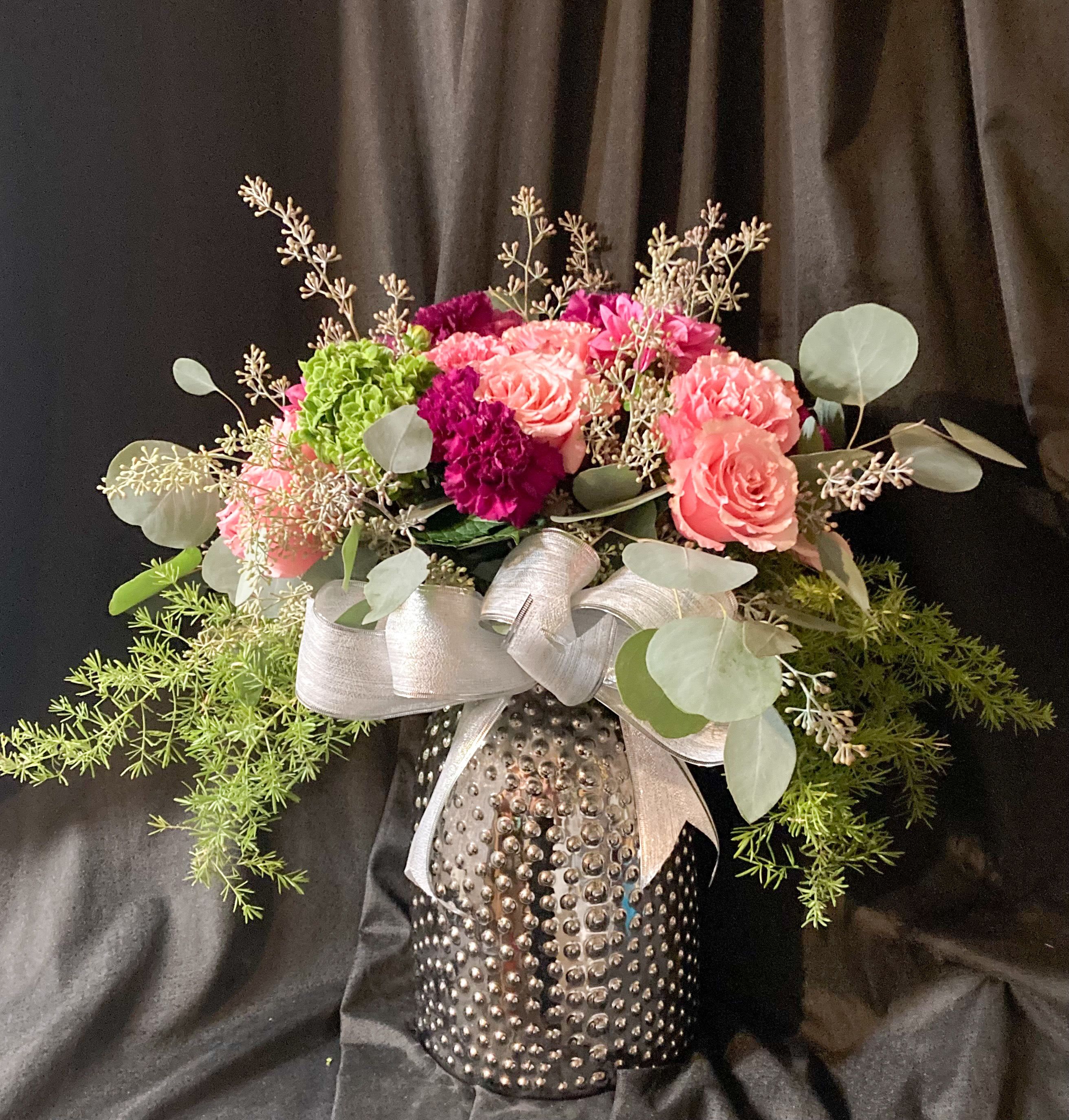 Beautiful - Beautiful seasonal blooms in a custom vase.