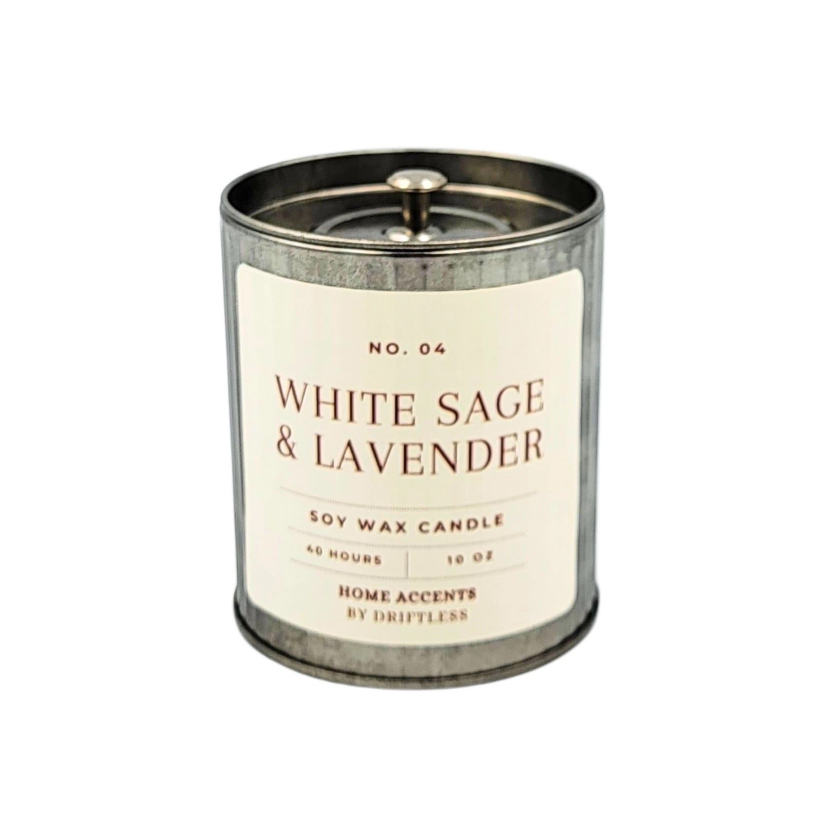 White Sage &amp; Lavender Candle - White Sage &amp; Lavender is a serene herbal retreat. It unfolds with the crisp bite of rosemary and white sage, softening into a calming lavender heart, all dusted with a gentle powder musk glow.  Top – Rosemary, Sage Middle – Lavender Base – Powder Musk