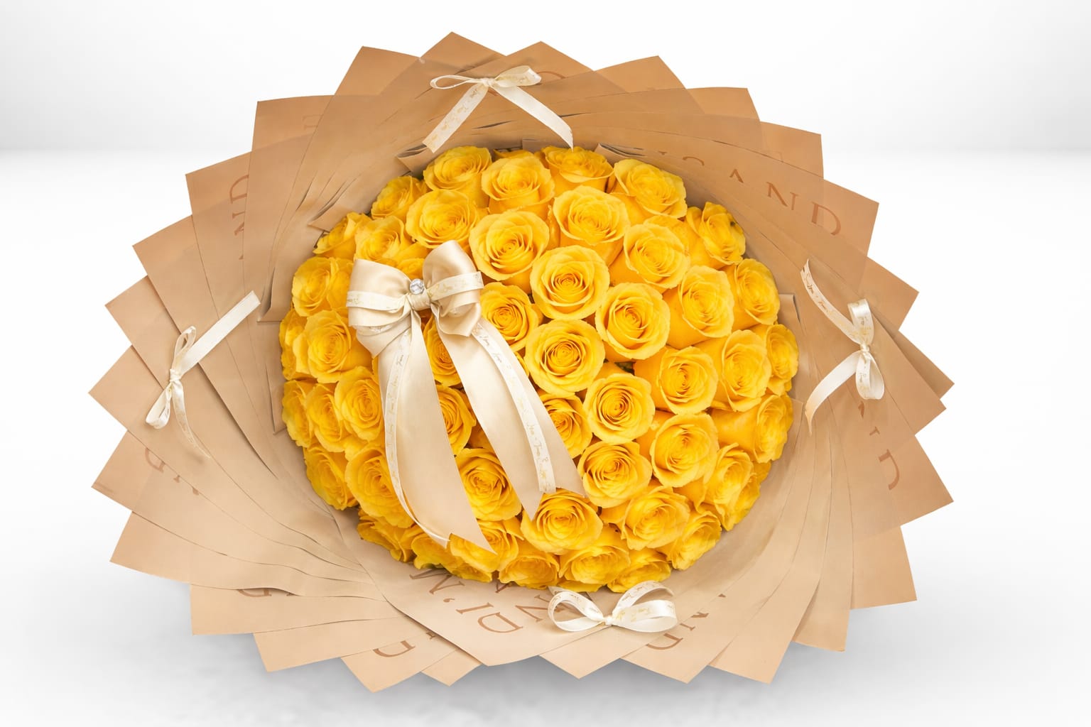 TruLove Sunshine  - Yellow Roses &amp; Ribbon 