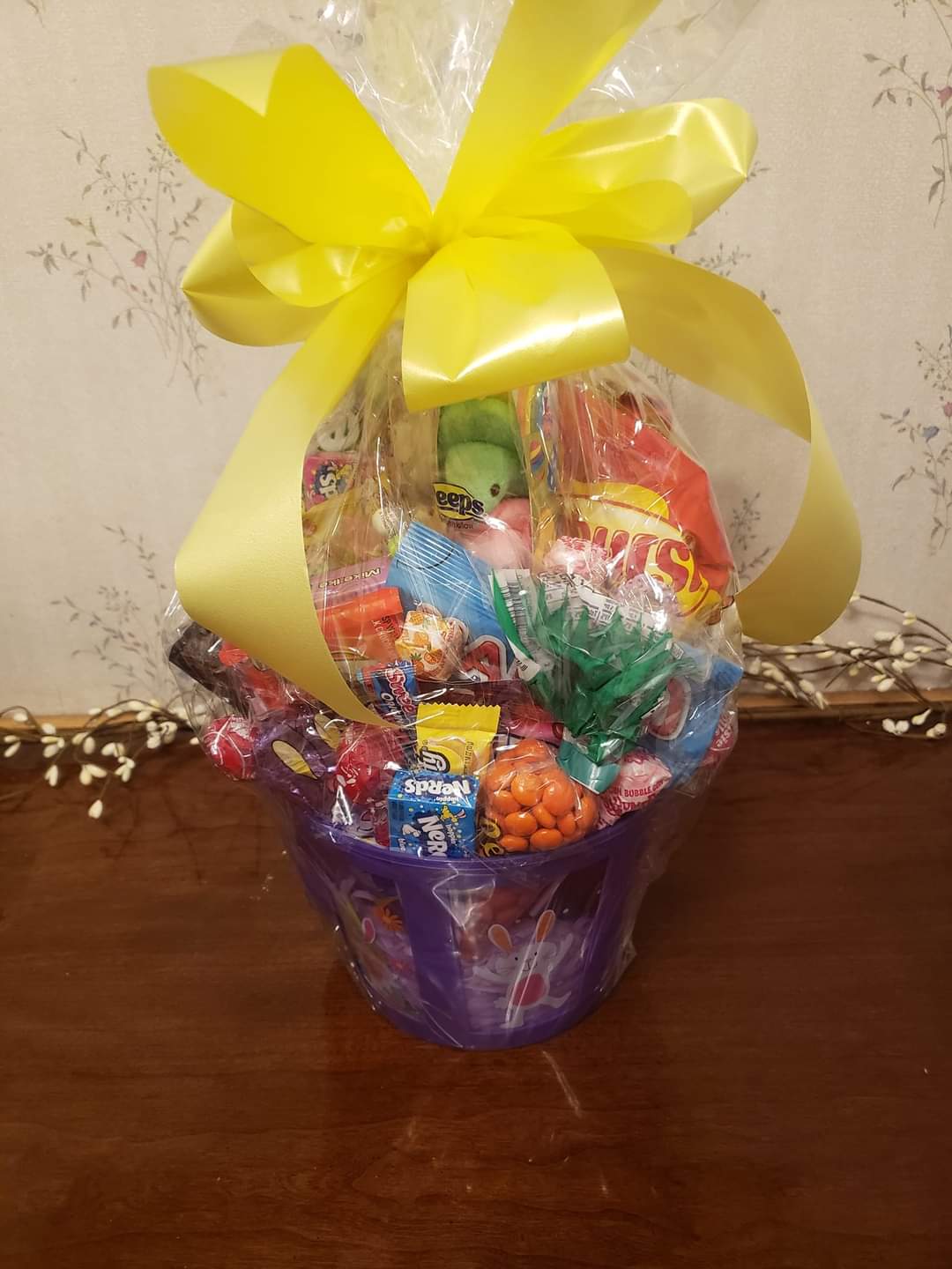 Large Easter Basket - Large Easter Basket chock full of assorted delicious candy and treats! Can be customized. Comes shrink wrapped with a bow. 