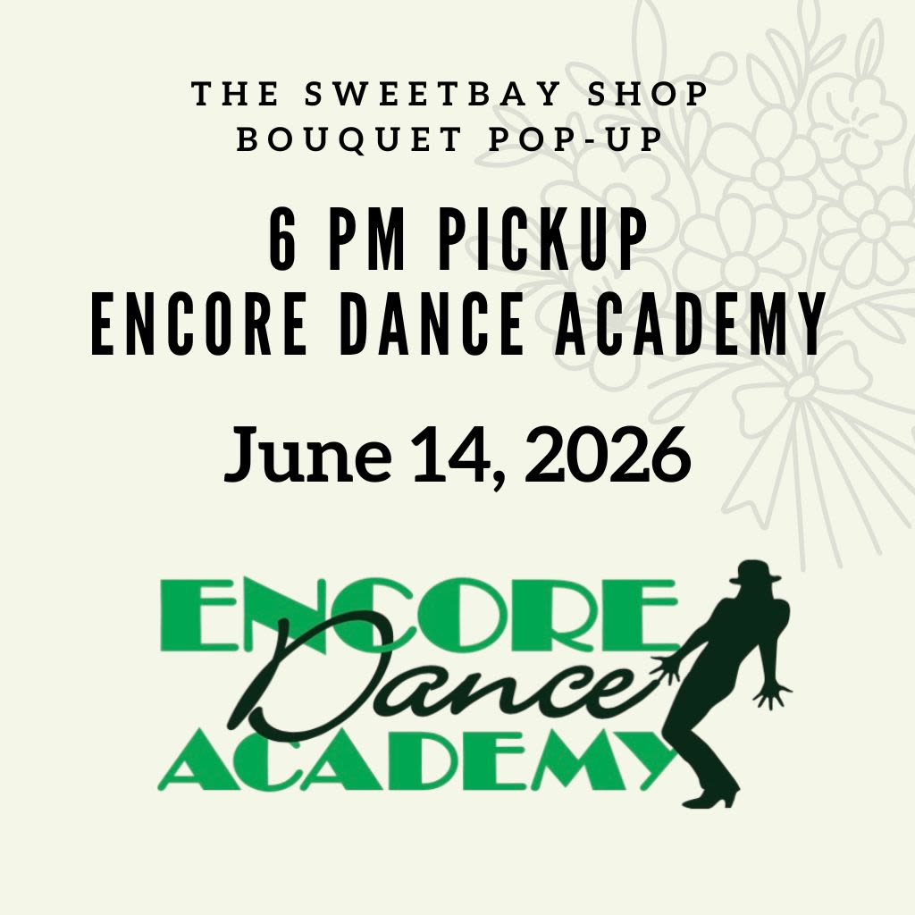Encore Dance Academy Recital Bouquet-  6pm Pickup at RMHS - 6PM SHOW PRE-ORDER BOUQUETS AND PICK UP AT READING MEMORIAL HIGH SCHOOL ON DAY OF EVENT.  Pre-order you recital bouquets for the Encore Dance Academy recital at RMHS. Please visit the Sweetbay booth at RMHS 15-20 minutes before each performance to pick up your bouquet. Each bouquet will be wrapped in paper, cellophane with a ribbon.  PLEASE NOTE:  You have to select 6/13 as your pickup date, BUT the pickup date will actually be 6/14 at RMHS.  Our system doesn't allow for Sunday pickups.  Each bouquet is a cheerful mix of spring and summer blooms, wrapped up and ready to make them smile big after the big show. 