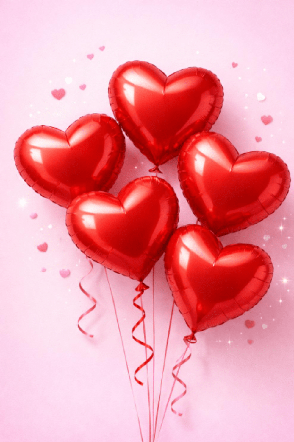 HEART BALLOONS  - SOLID RED HEART BALLOONS