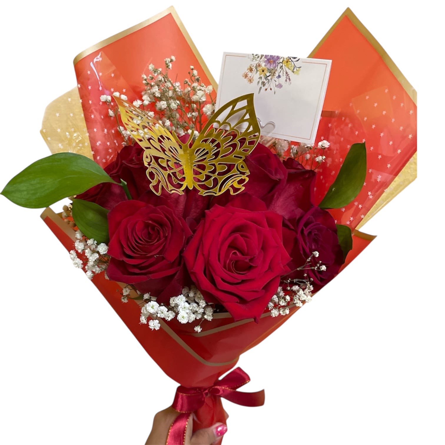 Pure Love - this 9 roses wrapped in beautiful red Korean per unless other color requested