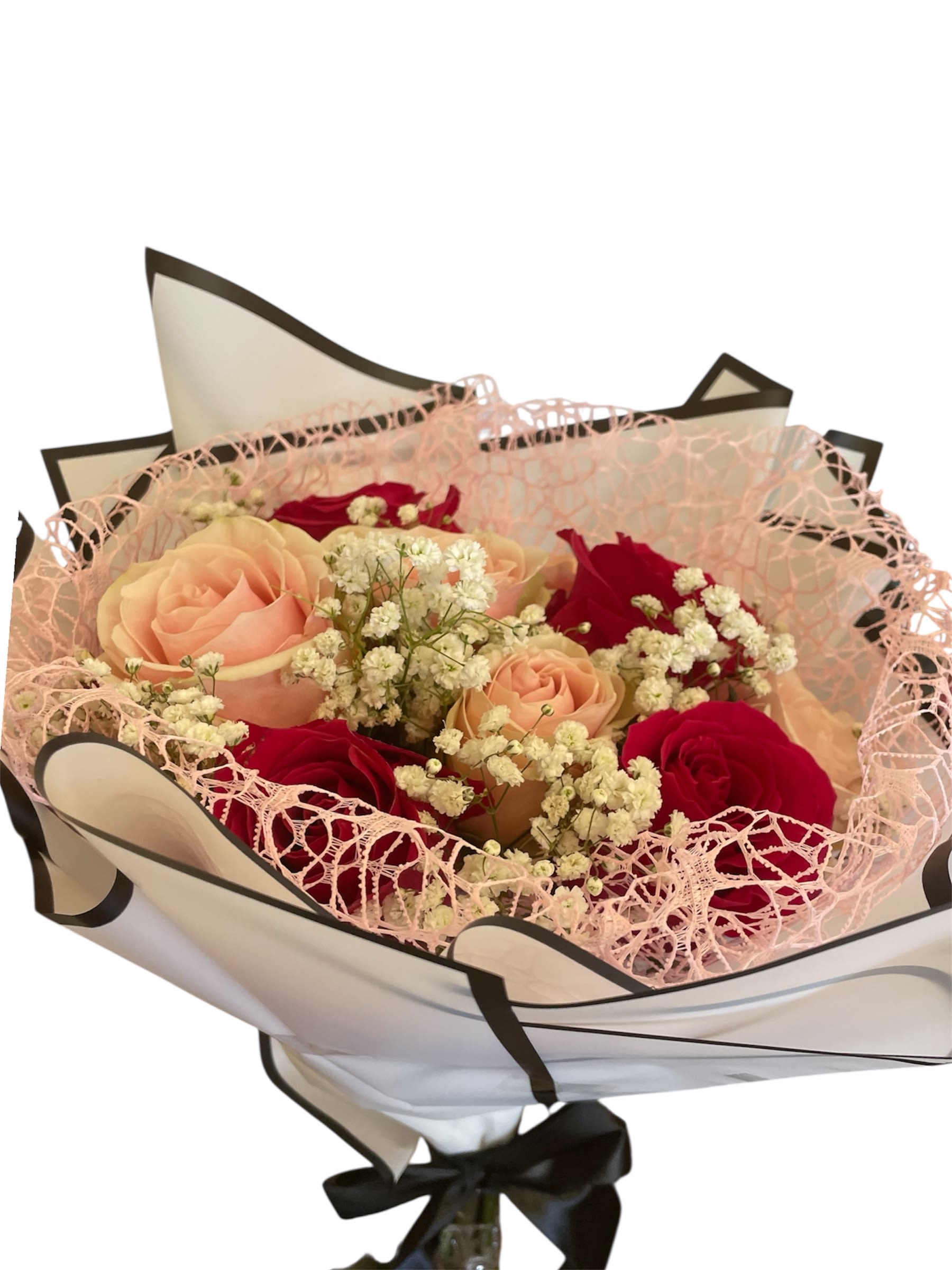 The Beauty - this will be beautifully wrapped in a soft color mesh and then re wrapped in white korean paper and tied with a ribbon