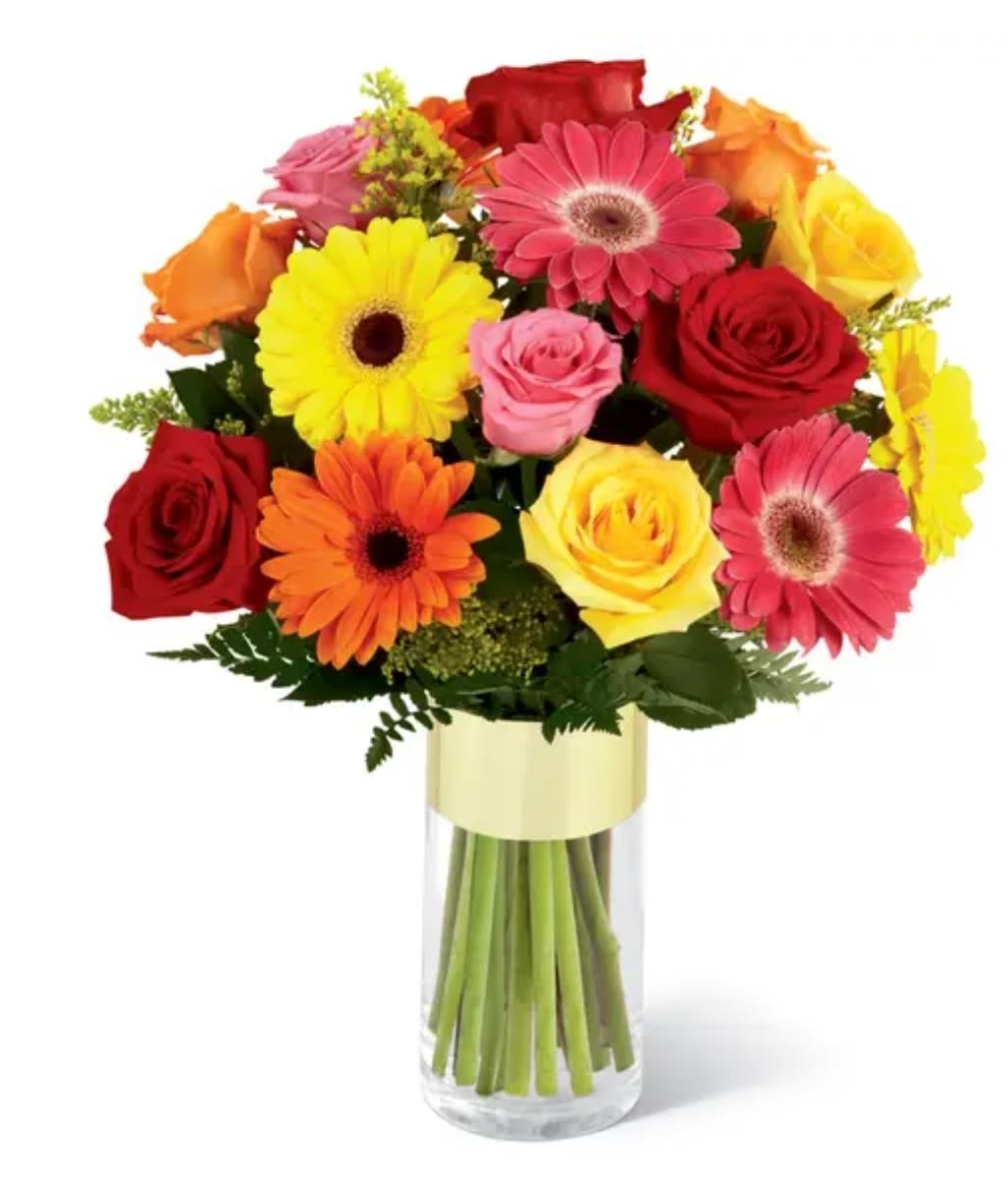 Hawaiian Breeze - Hawaiian Breeze is a bouquet made with a lot of bright colors designated to bring happiness this will be wrapped in a beautiful Korean paper and tied with a ribbon there is  the option to purchase a vase 