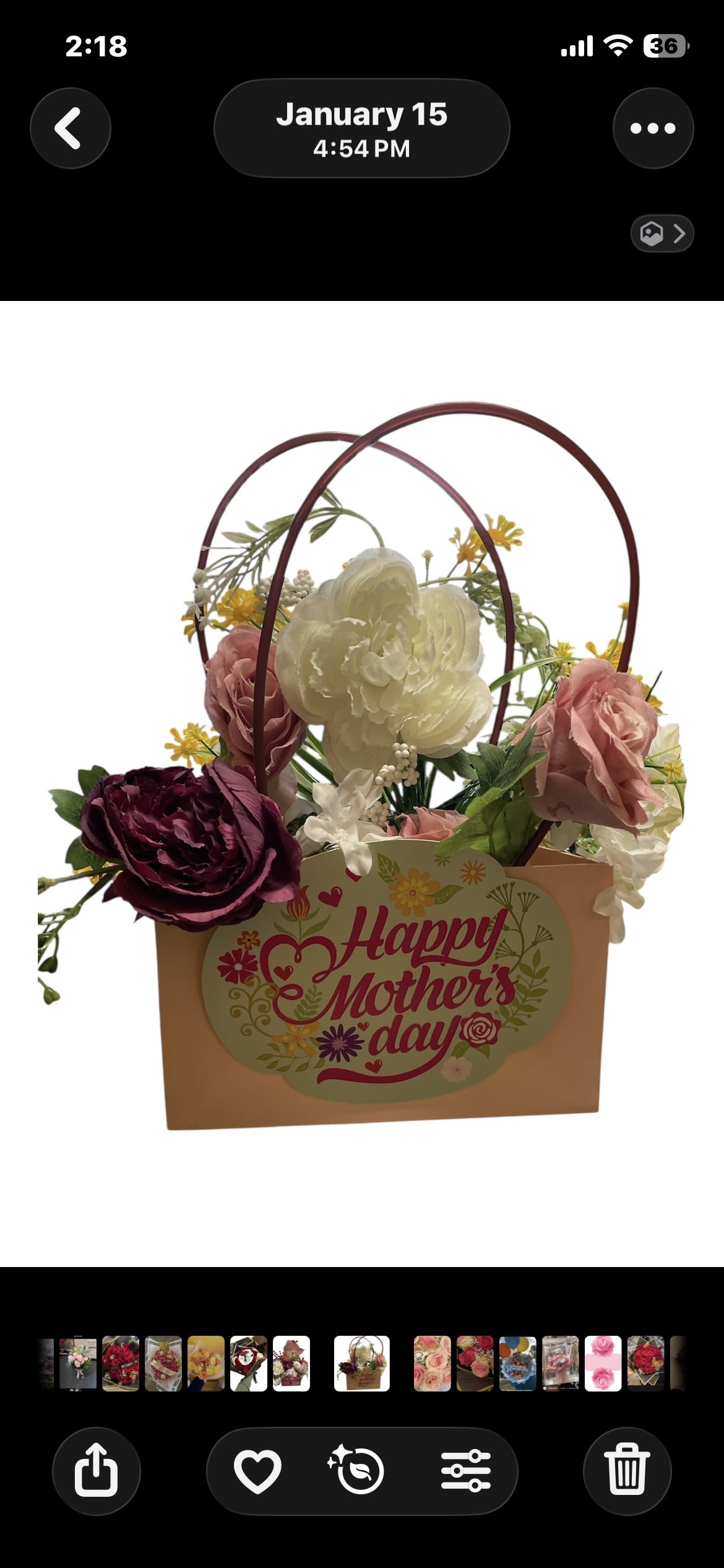 Flowers in a bag - beautiful fresh flowers will be used for the arrangement no sign will be added but if you like you can request one 