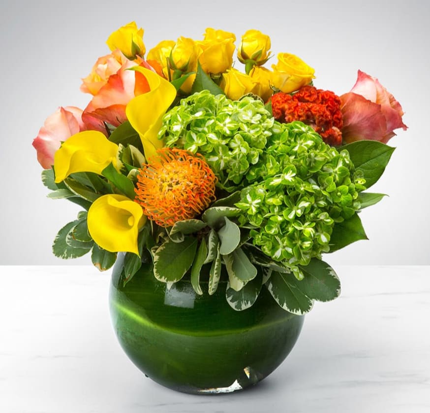 Bubble of Beauty by BloomNation™ - We all live in our own little bubbles. As time passes and the world changes, we stay focused on what matters most to us: family, friends, and loved ones. This autumn, why not spice up your bubble, or a loved one's bubble, with this bubble of seasonal beauty? Who needs bubble baths when you have this arrangement? No one, that’s who.