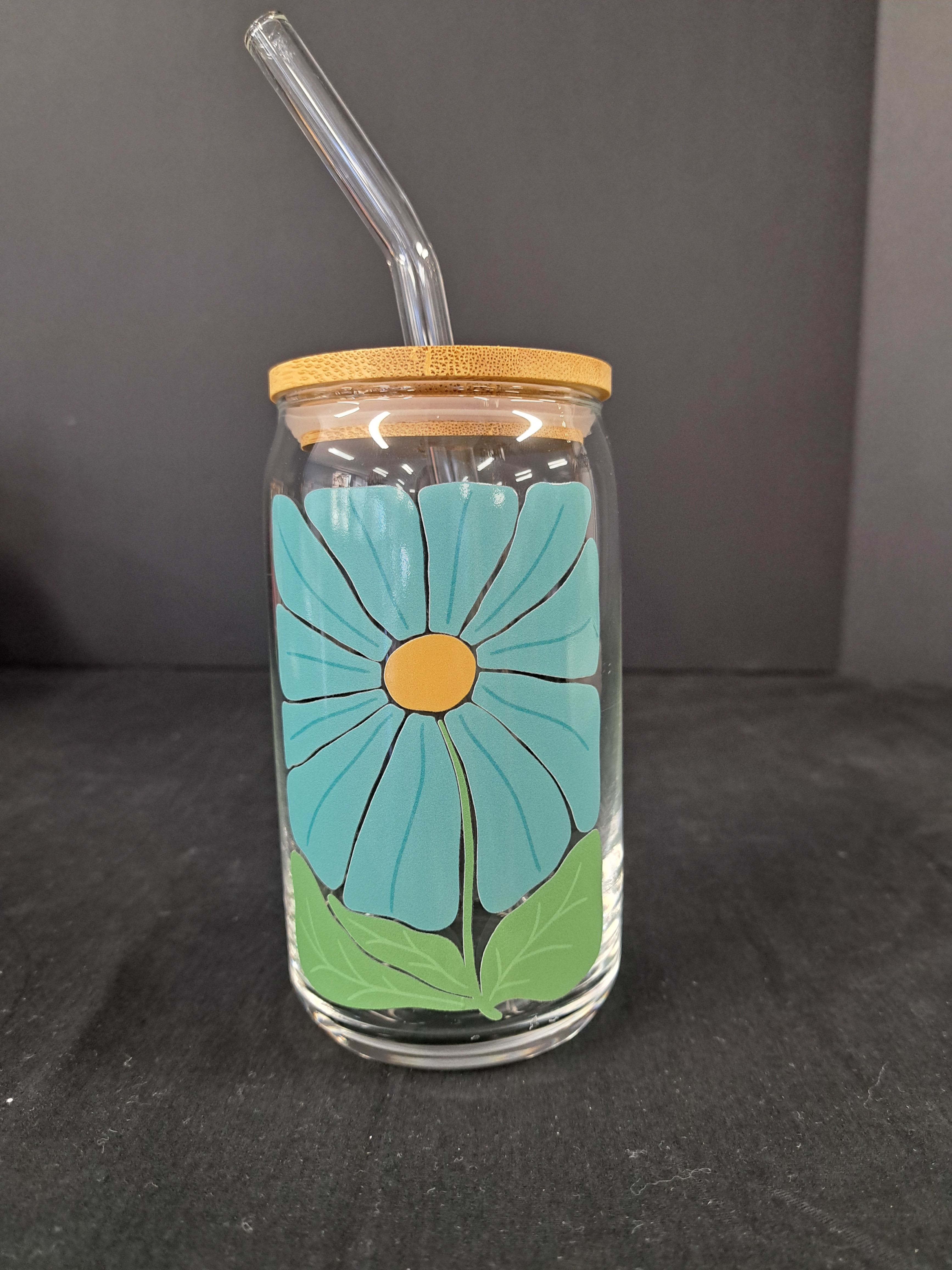 Blue Flower Cup - Handmade beverage cup.