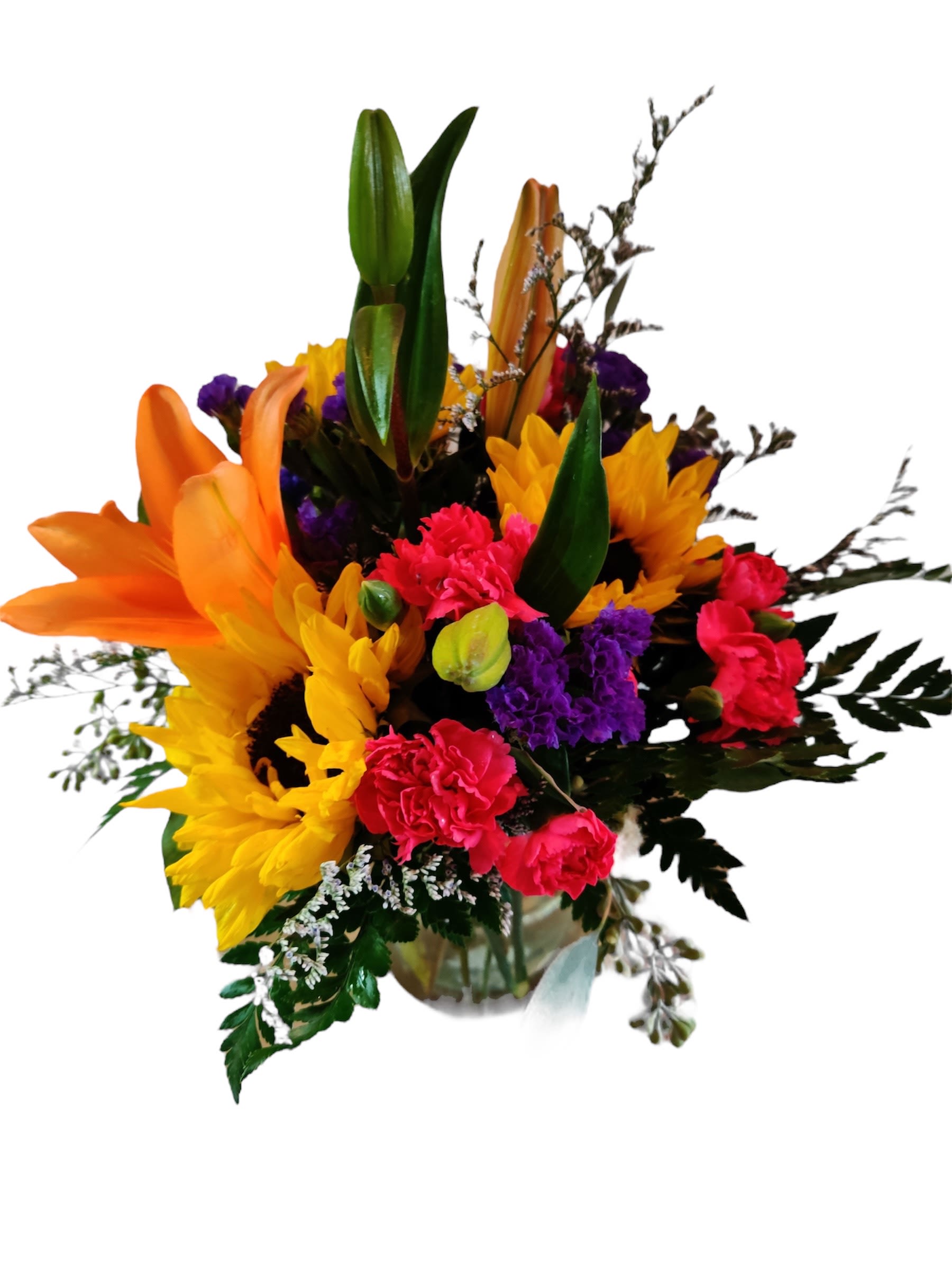 Colorful Buds - Sunflowers, lilies, and carnations to brighten anyone's day!