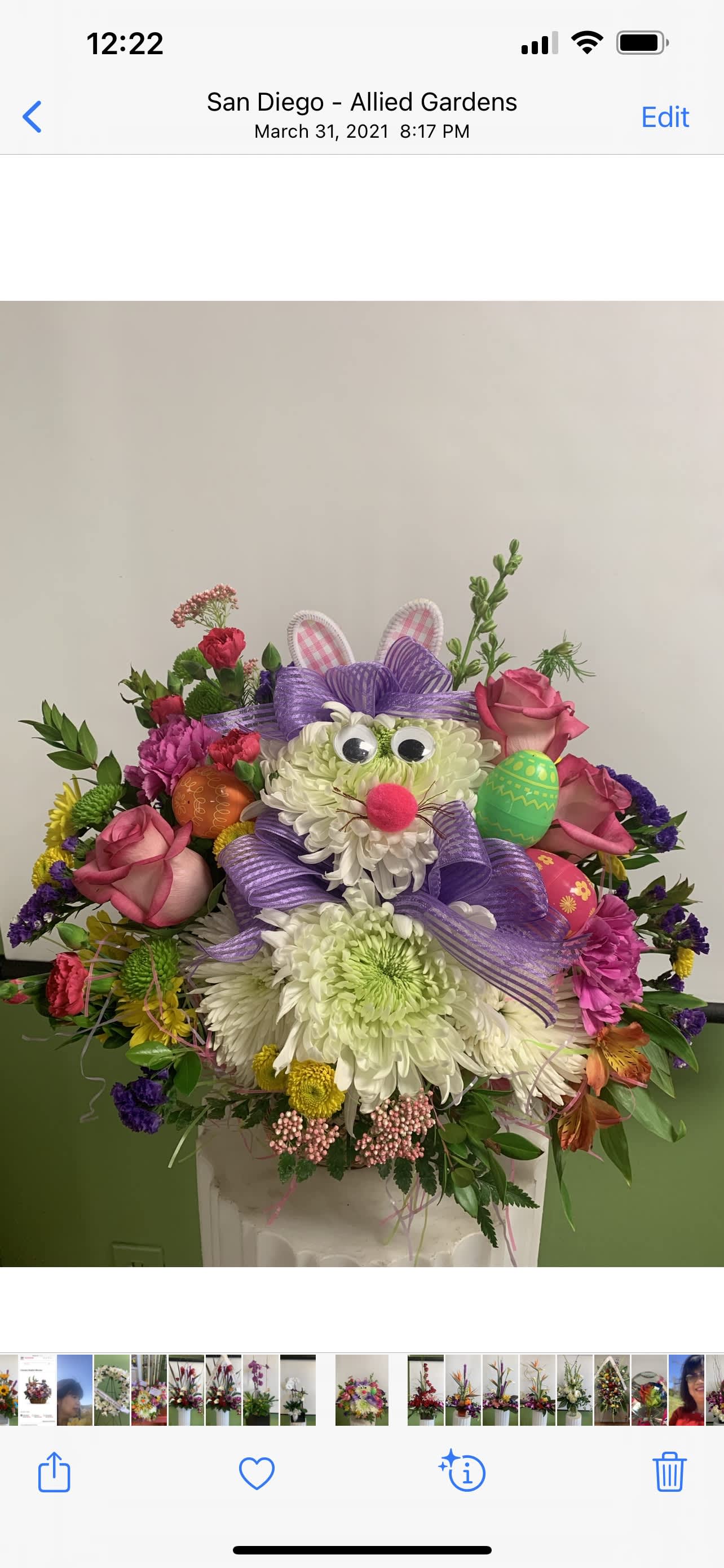 Bunny - Bunny made by flowers, very special gift fir Easter!