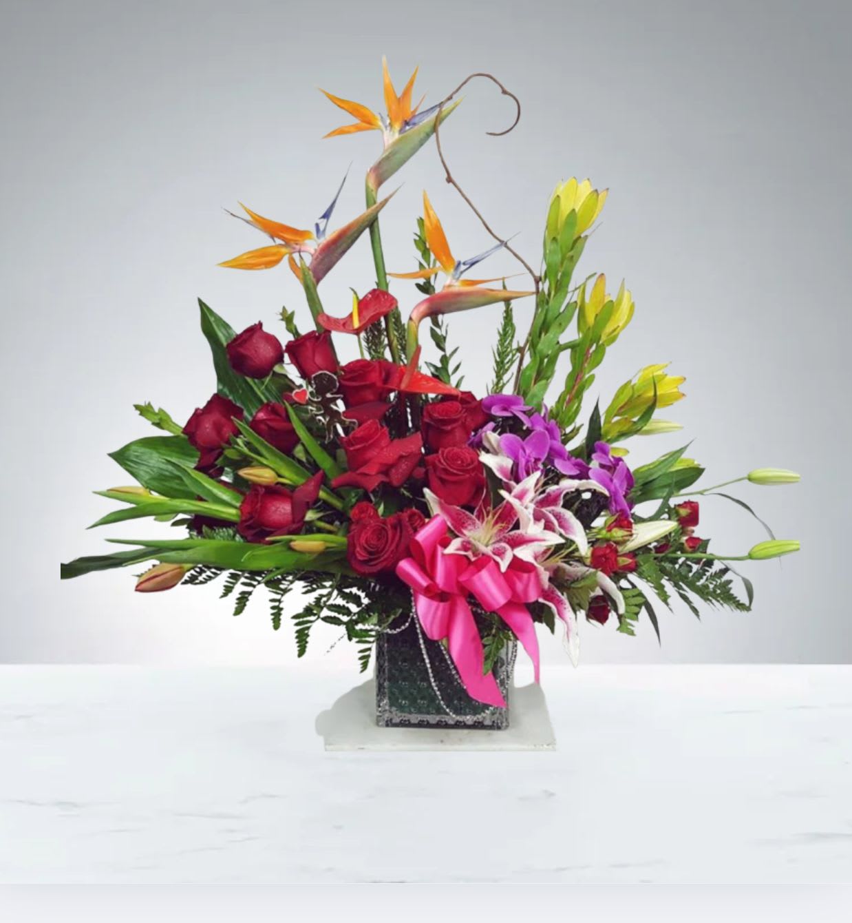 Wonderful Artistry  by D'Lily's Flowers  - Beautiful design perfect for any occasion! Displayed is premium. Disclaimer: Flowers may be substituted if needed to.