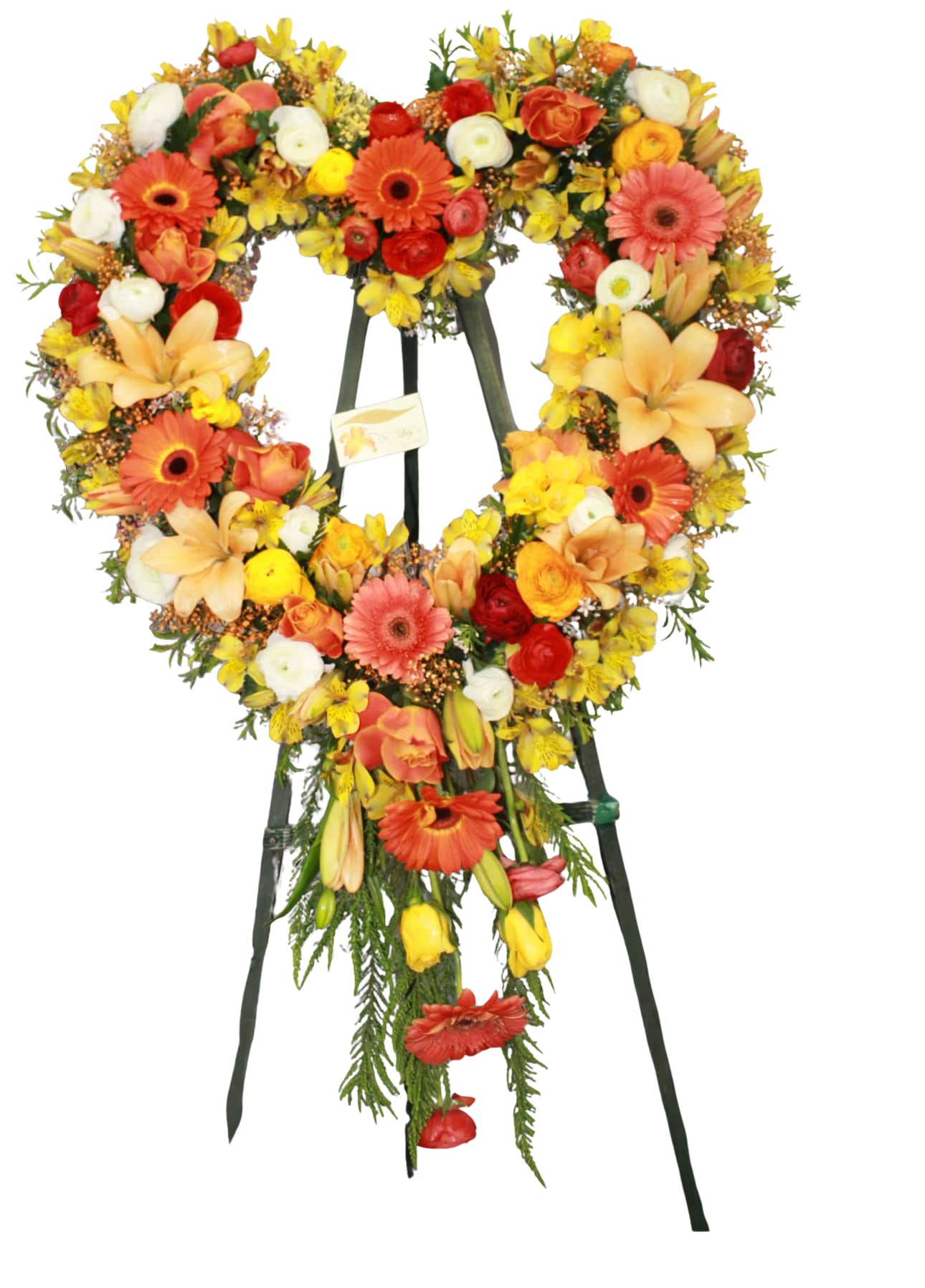 Radiant Sunburst - A sweet look to this heart in yellows, peaches, and oranges.