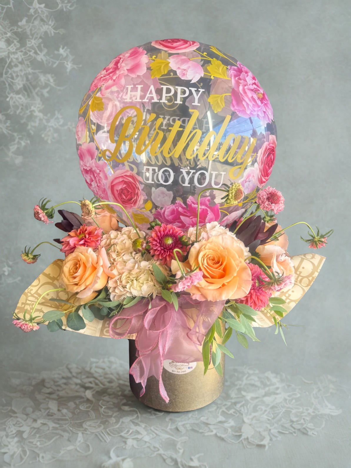 Birthday Celebration by D'Lily's Flowers  - Surprise someone with these stunning mix birthday flowers joined with a beautiful birthday balloon! Lift someone’s spirts on their birthday!    Disclaimer: Flowers may be substituted if needed to. 