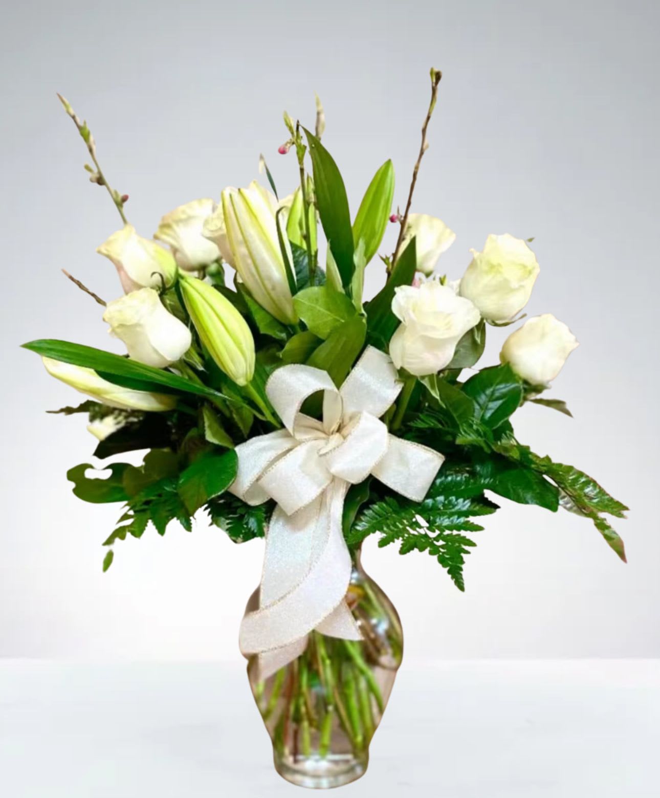 Elegant White Rose  by D'Lily's Flowers  - White Rose and lilies for any occasion 