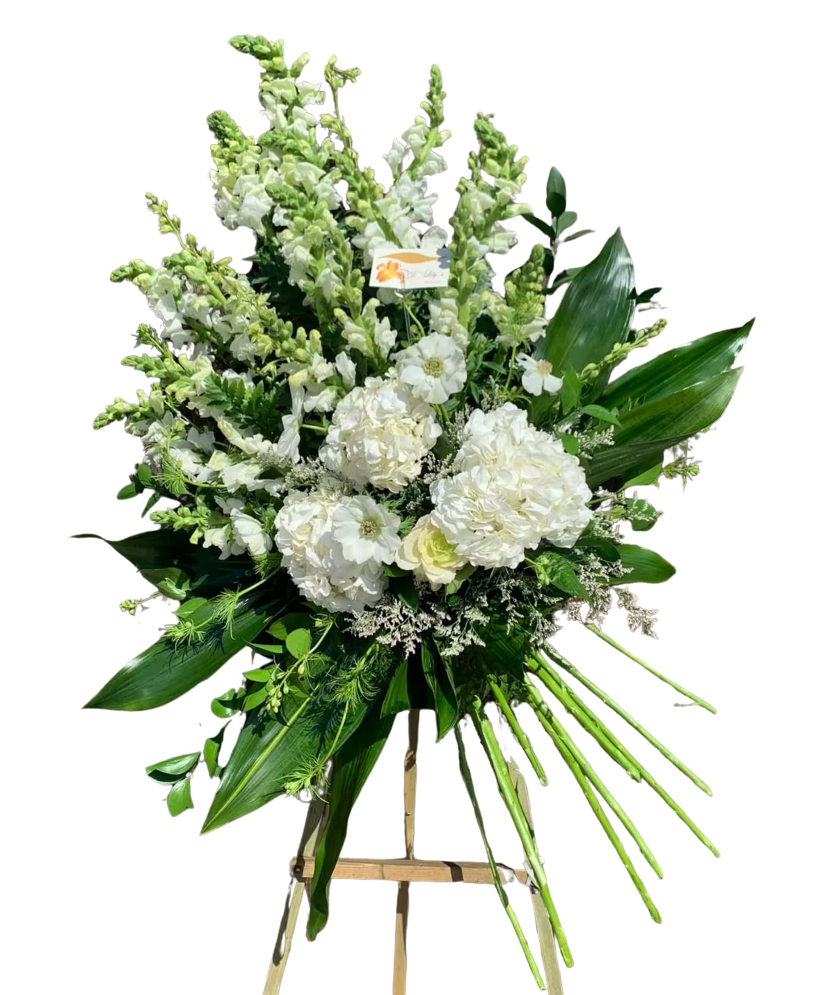 Heartfelt Sympathy Spray - A heartfelt goodbye with these stunning greens and whites formed in a unique desplay