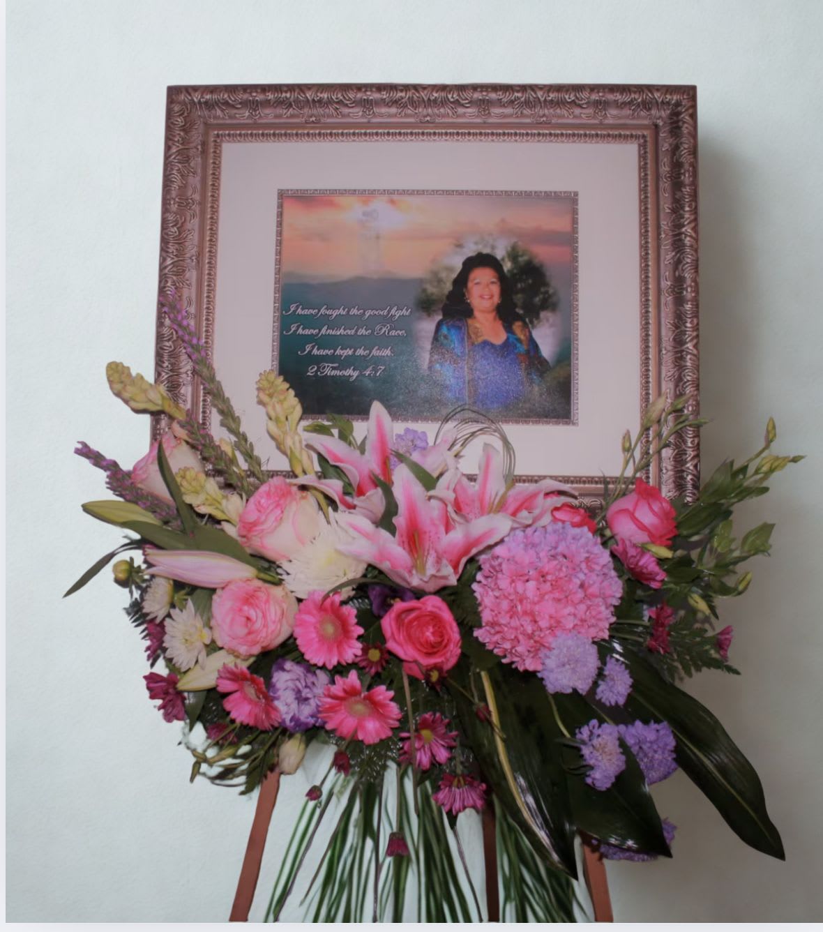 Pink Tone - This is a beautiful photograph arrangement in tones of pinks, whites, and some greenery. Does not include picture frame.