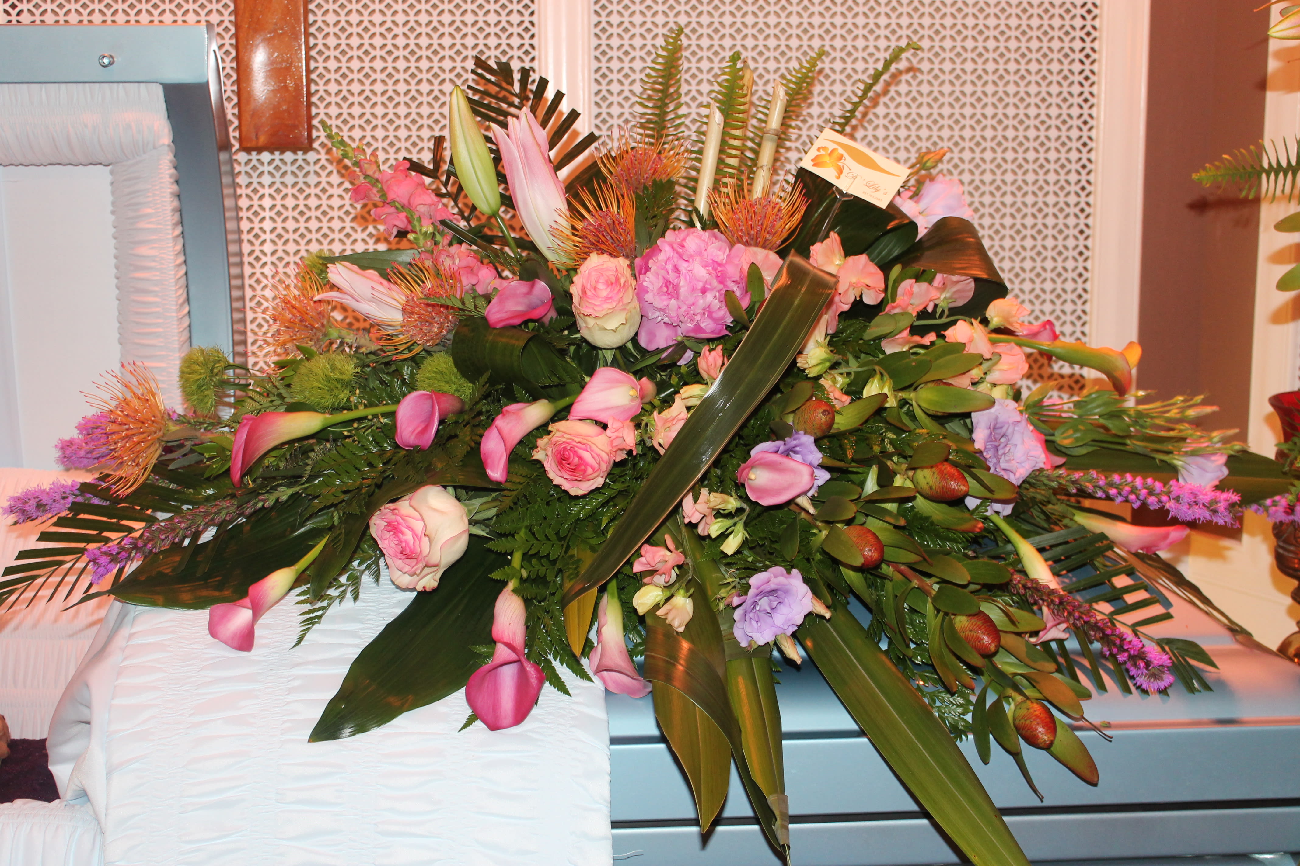 Spirited Memory - An amazing tribute for your loved one in pinks, lavenders, and greens.