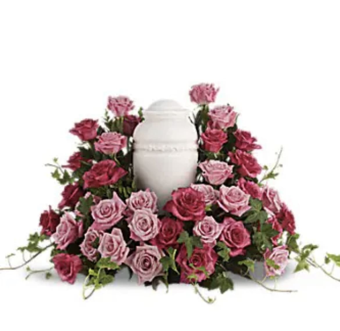 Bed of Pink Roses  - Pink roses in abundance make a soft and peaceful honor to those loved. 