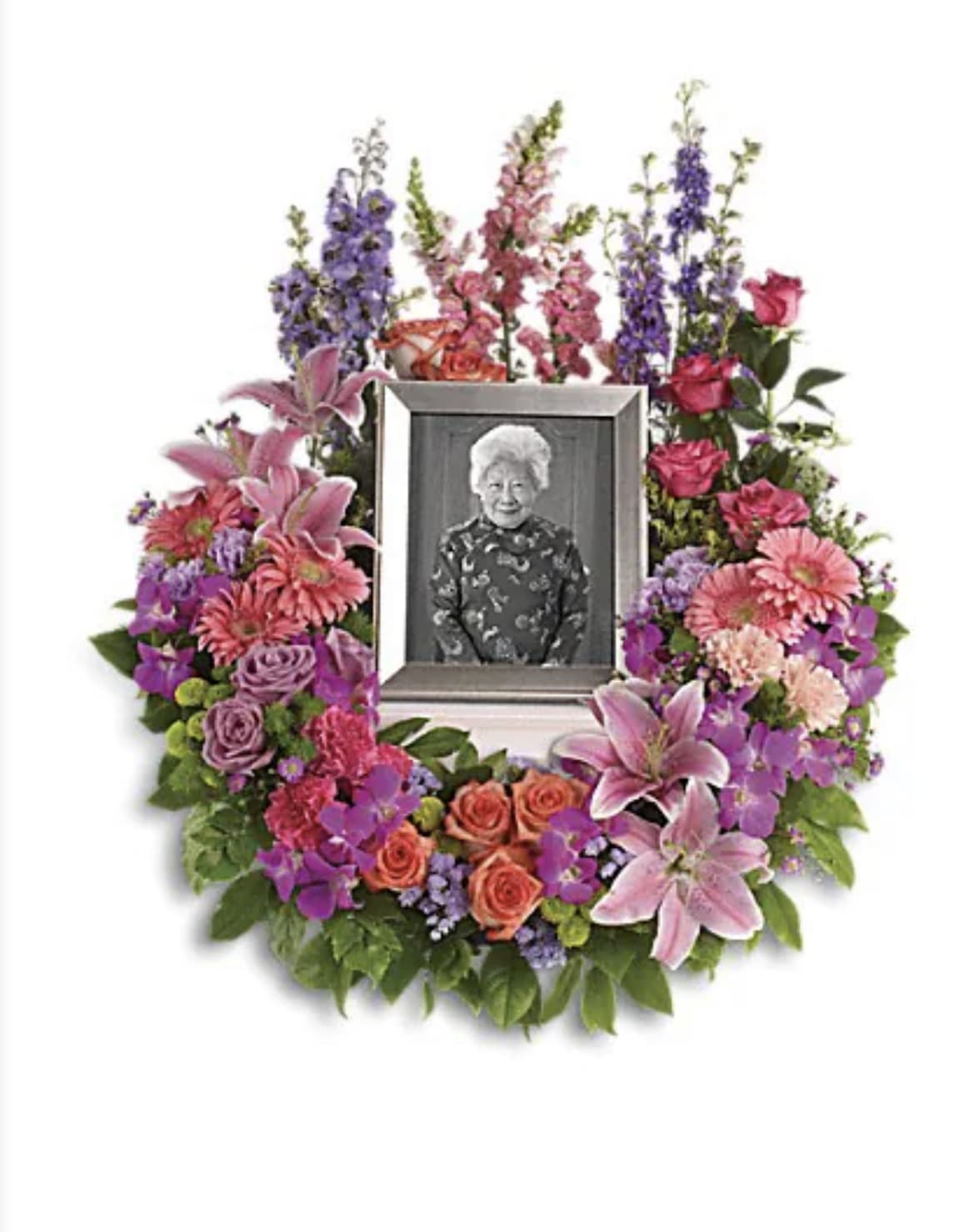 In Memoriam Wreath - With this richly colored and subtly charming wreath, devotion is demonstrated and lovely memories are treasured