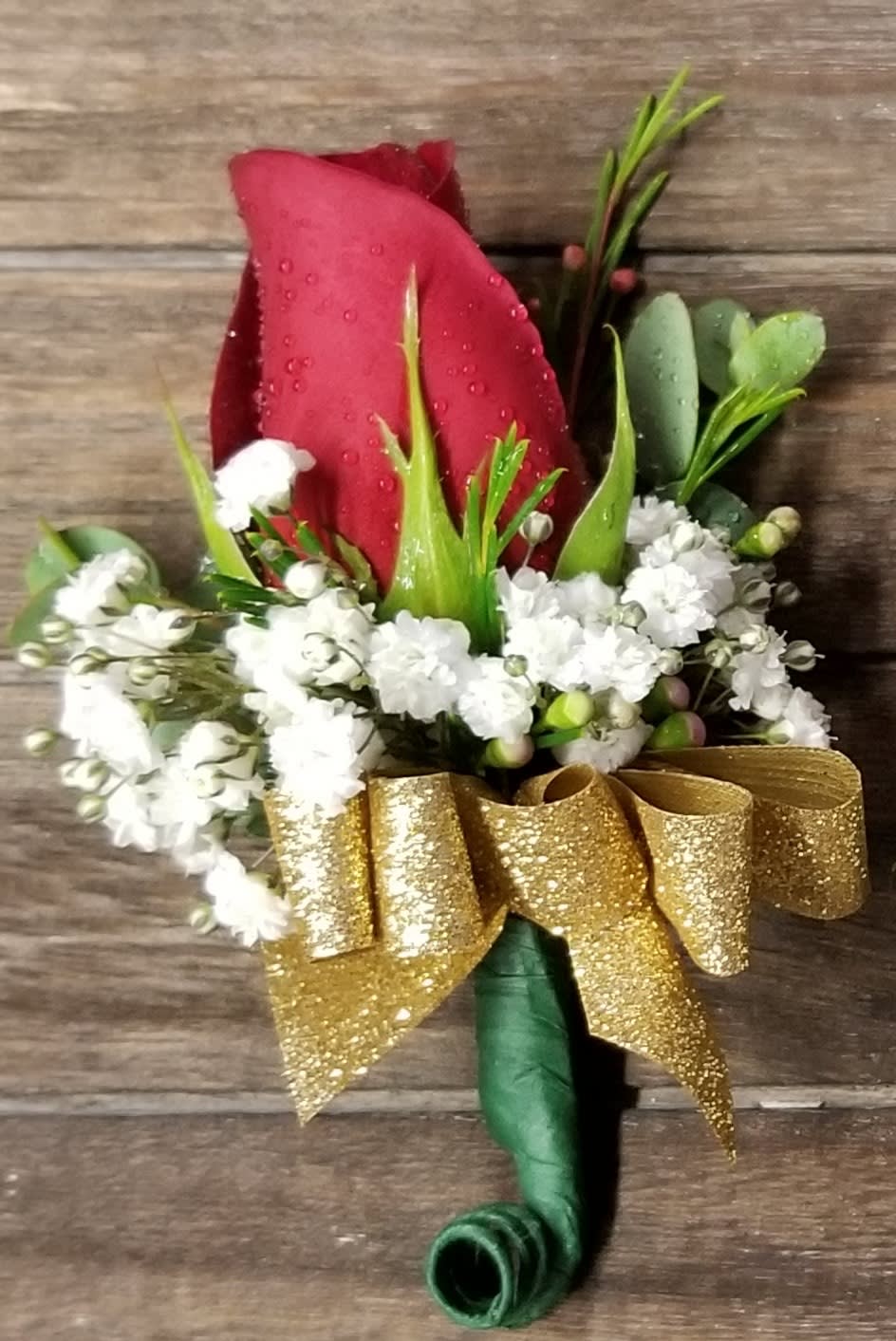 Rose Boutonnière - Rose Boutonnière *Choose your color of rose and ribbon.