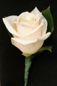 Classic White Rose Boutonniere - The classic white rose boutonniere.  It's all you need!  Bestseller.