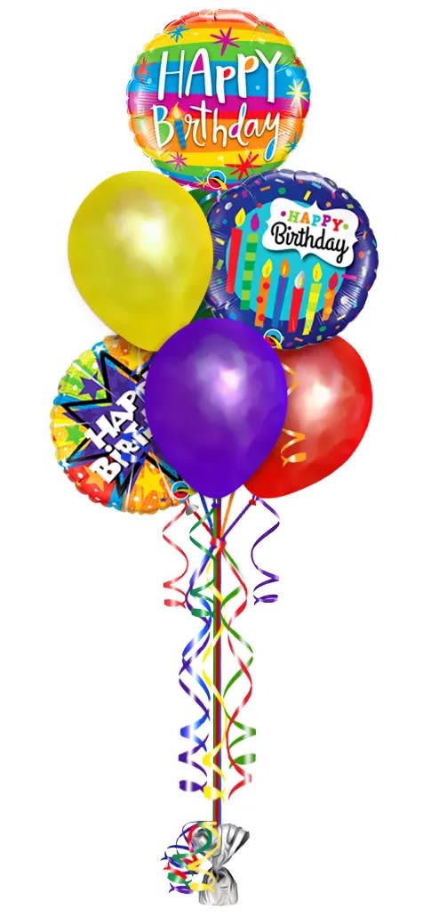 Birthday Ballon Bouquet (Option 2) - Send a beautiful birthday balloon bouquet to a friend or loved one today! Select from one of our amazing birthday balloon bouquets below and start your balloon delivery order today.