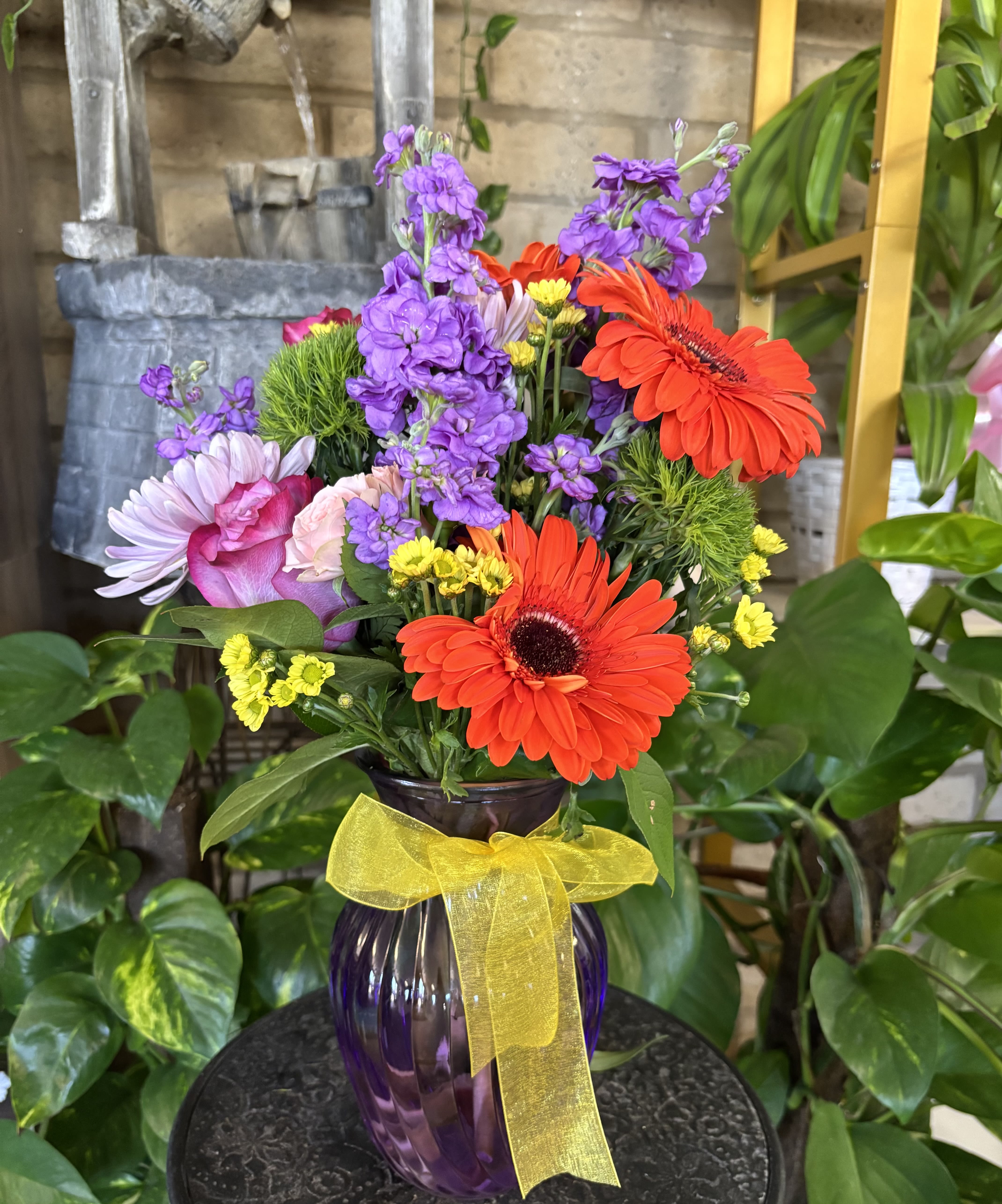Purple Floral  - fresh flowers in vase 