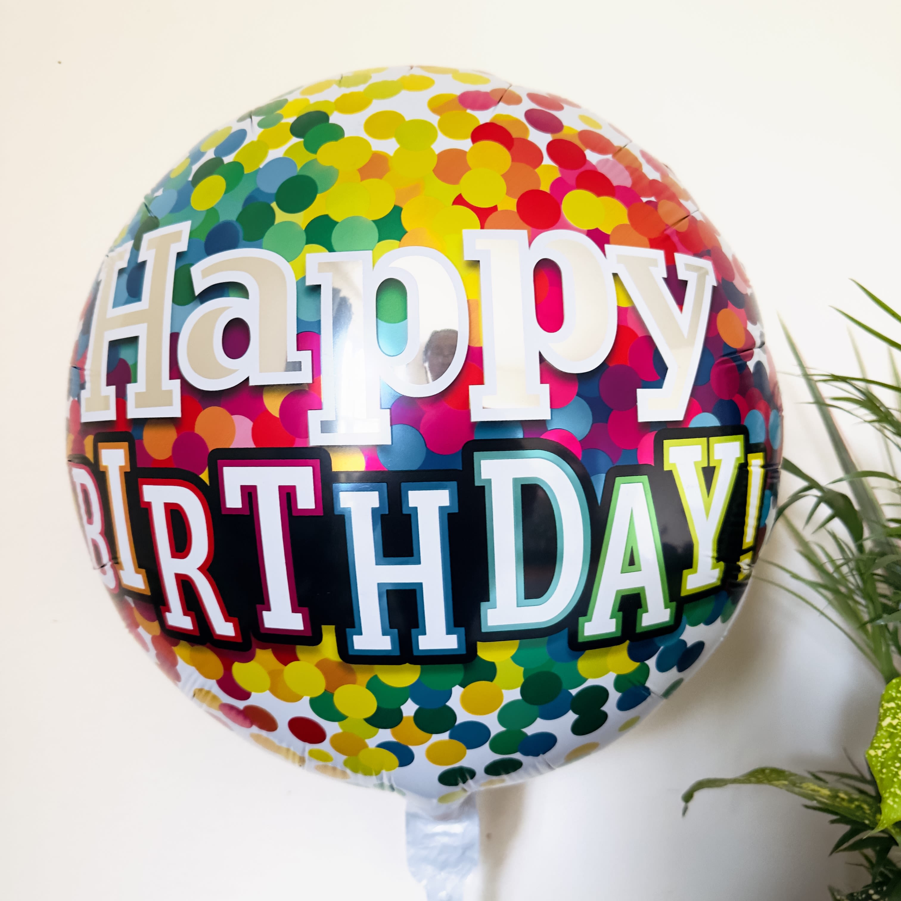 Colorful Confetti Happy Birthday Balloon - Colorful Confetti Happy Birthday Balloon Add a burst of joy to any celebration with this vibrant Happy Birthday balloon! Featuring a cheerful confetti design and bold metallic lettering, it’s perfect for pairing with flowers, gifts, or festive decorations. Suitable for all ages and sure to make any birthday extra special.