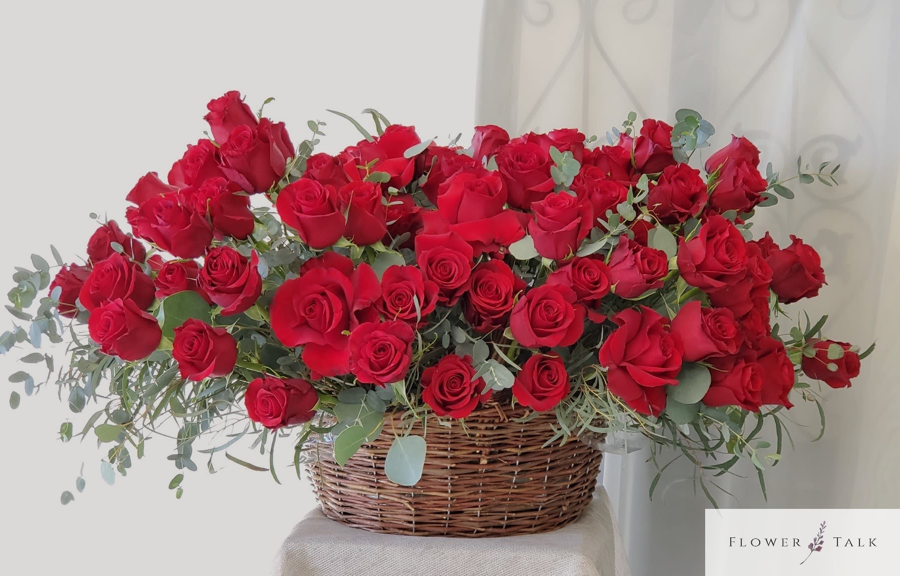 Five Dozen Roses in a Basket - 5 dozen roses in a basket 