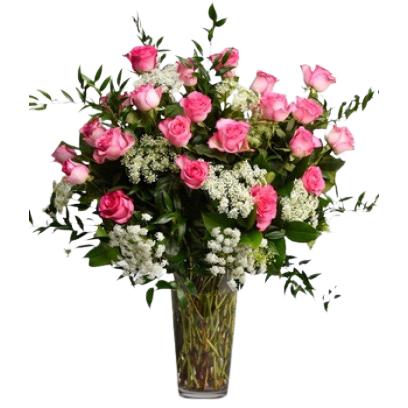 Long Stemmed Pink Rose arrangement, 1, 2, or 3 dozen image is 3 dozen - Denver Flower Pros Flowers offers luxurious long stem pink roses in pink. We purchase our roses direct growers. In fact, most of our premium o fresh cut roses come from the high mountains of Ecuador. Roses are appropriate for just about any occasion. You can send an elegant long stem rose bouquet just roses or request that we mix them in with other floral favorites, such as, hydrangea, lilies, more. We can customize your rose arrangement to your precise needs. The image shown is the 3 dozen option
