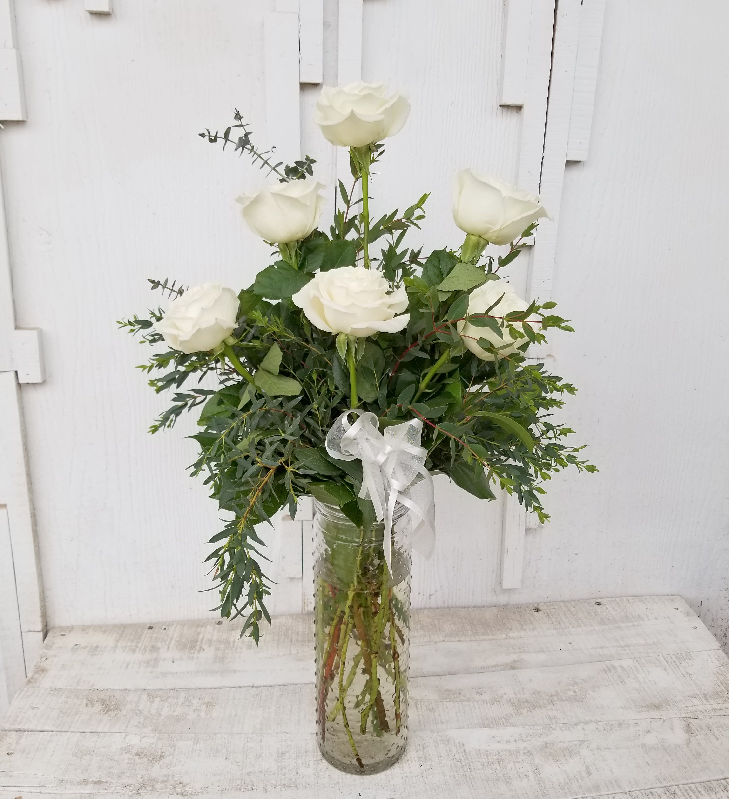 Half dozen white roses - Half dozen white roses