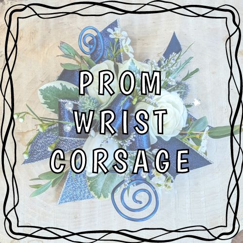 Classic Wrist Corsage - A classic wrist corsage is a beautiful and traditional accessory designed to complement prom attire with elegance and charm. Each corsage is thoughtfully arranged and finished with a stylish rhinestone band that provides a secure and comfortable fit while adding a subtle touch of sparkle to the wrist.  Every corsage is fully customized and made exactly to order, ensuring a unique design tailored specifically to your preferences. When placing your order, please include any specific colors or flower types you would like incorporated into the corsage. We also recommend providing the dress color so we can select blooms that coordinate or complement your overall look. If you are matching the corsage with a boutonniere, please include the color of the suit or tuxedo as well to ensure a cohesive and well-balanced pairing.  All relevant details, including color preferences, dress color, and any matching requirements, should be entered in the special instructions at checkout. Each corsage is individually designed with attention to detail, creating a personalized piece that perfectly suits your prom style.