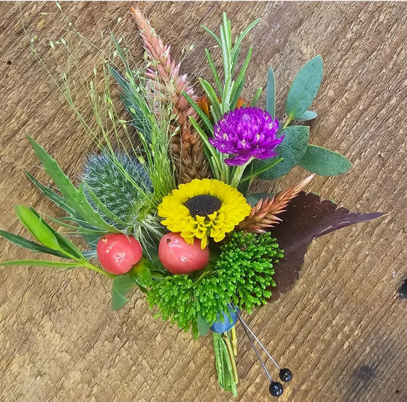 Funky boutonniere - Order a unique, fun boutonniere made to order with seasonal blooms
