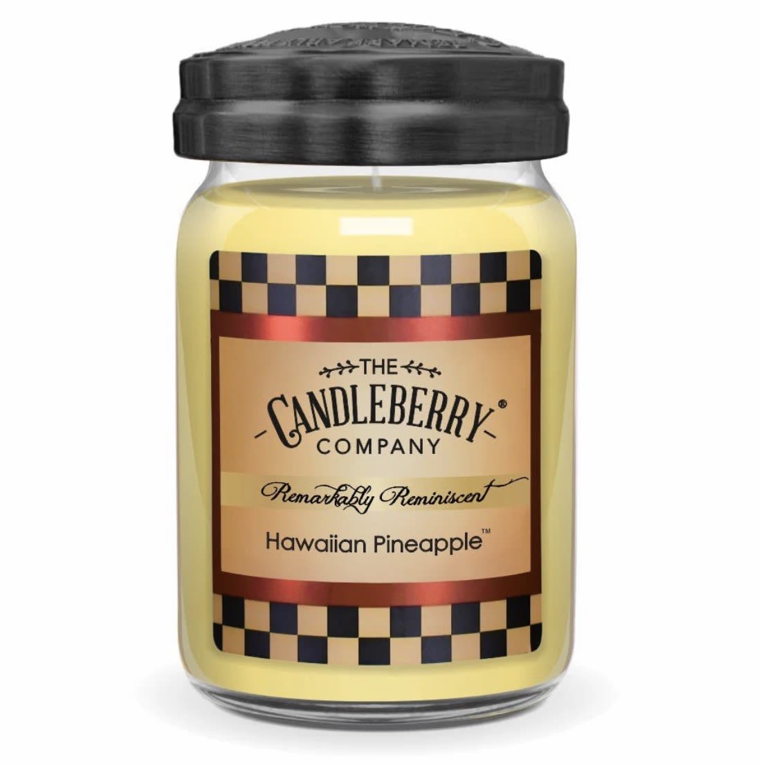 Hawaiian Pineapple™ - Large Jar Candle - Description: When you twist the peeler until the rough hide of a fresh pineapple pulls free of the fruit inside- a sweet, tangy smell erupts that you can nearly taste while lighting this Hawaiian Pineapple scented candle.  Scent Notes: Top: Pineapple Slices, Sweet Orange Mid: Day Lily, Tonka Bean Base: Sugar Cane, Sparkling Musk, Coconut Water  Product Details: Burn Time: 135-155 hours Wax Info: Soy Blend Wicks: Single wick - 100% lead-free Produced: Proudly Made in the USA Formula: Made with Advanced Fragrance Technology, Highly Scented, Clean burning
