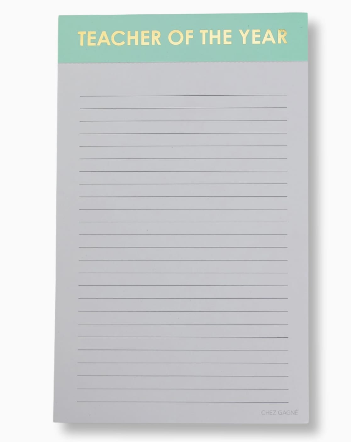 Teacher of the Year Lined Notepad - The Teacher Of The Year Notepad is a desk essential that celebrates the multitasking heroes of the classroom. Gift Item contains one Notepad with 65 Perforated Pages. Size 5"x8".