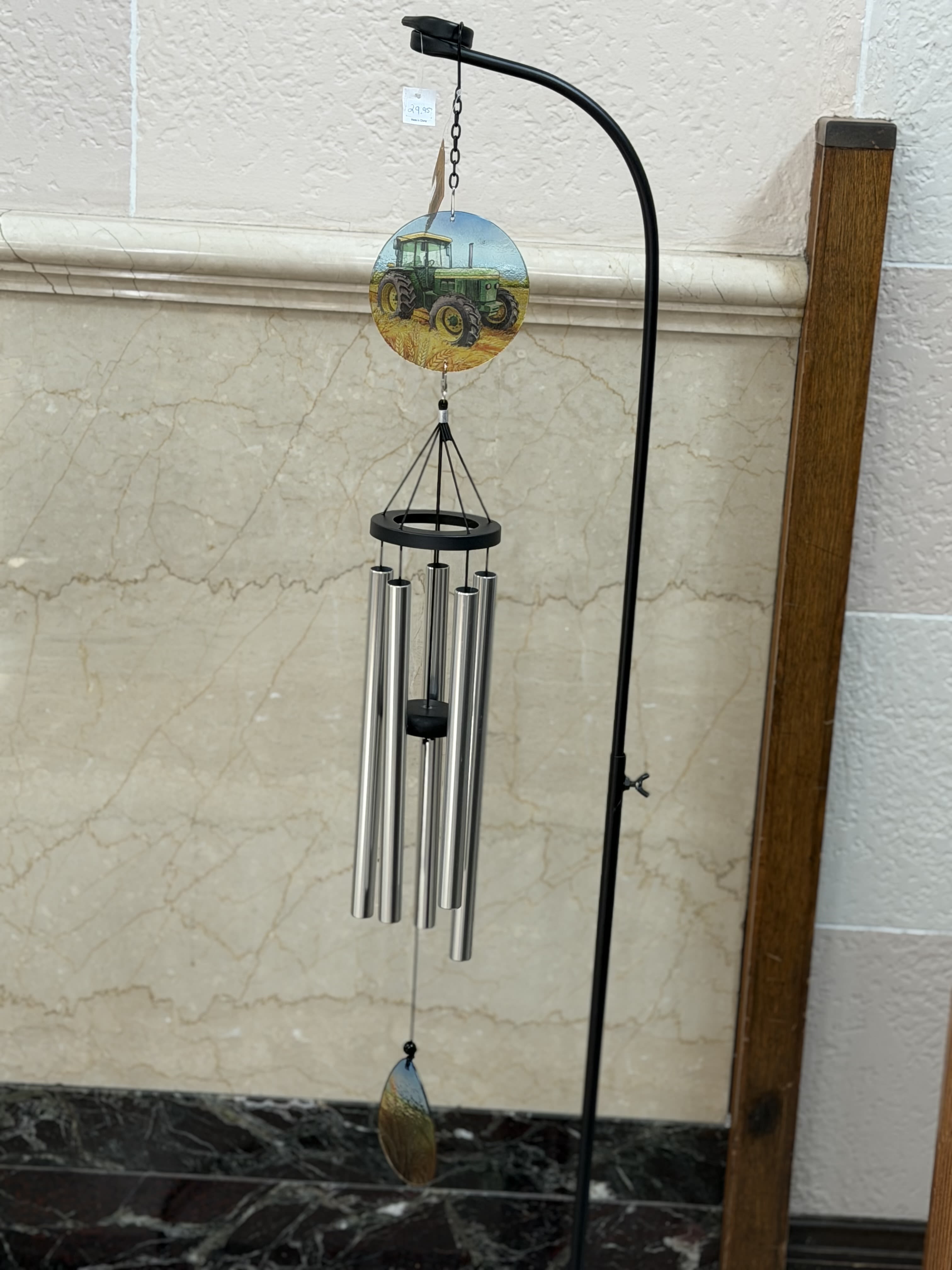 Tractor Stained Glass Chime - A tractor stained glass chime. 