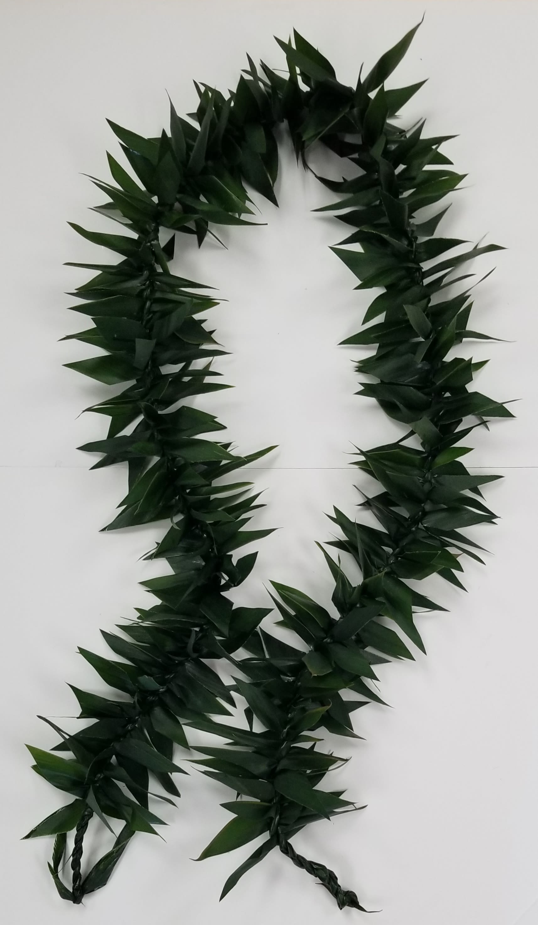 Ti Leaf Fuller - Full Ti Leaf with leaves throughout lei. Open-ended lei. Standard height 5'10",   ALL ONLINE ORDERS ARE READY FOR PICK UP AT 1PM.