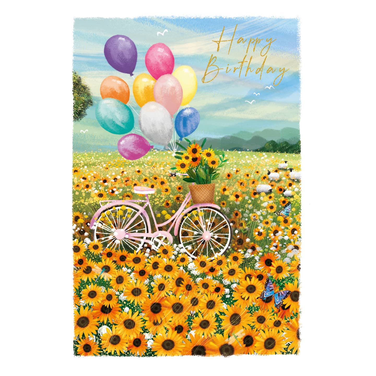 Happy Birthday Card Sunflower  - Greetings Card