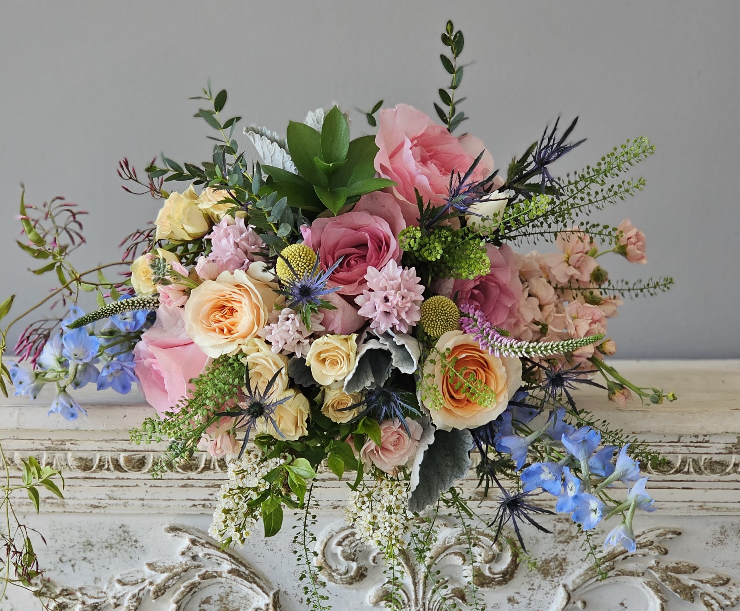 Spring Bouquet wrap - A beautiful hand tied bouquet in pastel colors