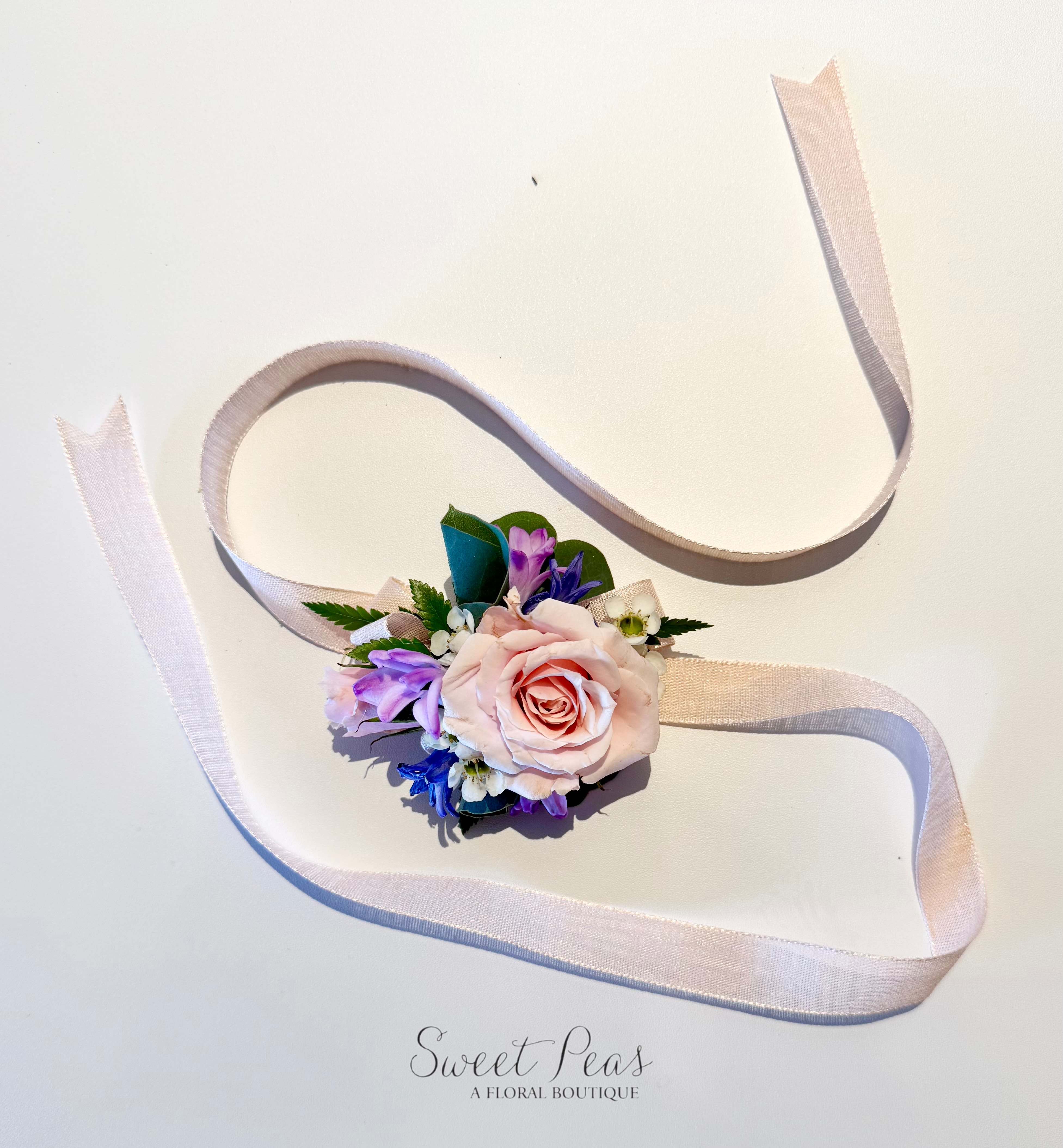 Little Princess Ribbon Corsage - Sweet and delicate, Little Princess Ribbon Corsage is designed especially for the littlest dancers. Perfect for ages 2–6, it’s a charming accessory for daddy-daughter dances and special moments, adding just the right touch of floral magic to their big day.  Please indicate color preferences in Special Instructions when ordering; you are welcome to text a picture of the dress to 651.730.9115.  Please include your name and order number when texting for our reference.  