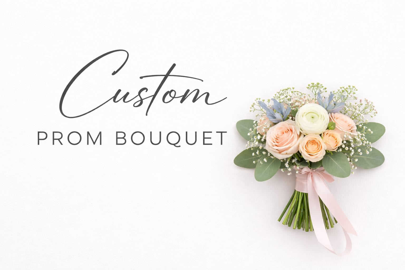 Custom Prom Hand-Tied Bouquet - Make your prom night even more memorable with a Custom Prom Bouquet designed just for you. Each bouquet is thoughtfully created using fresh, seasonal blooms and styled to complement your dress, colors, and overall look.  Typically sized similar to a salad plate, these bouquets are perfectly proportioned—easy to carry while still making a beautiful statement. Finished with a coordinating ribbon wrap, your bouquet will be both stylish and comfortable to hold throughout the evening.  A modern alternative to traditional corsages, this bouquet adds a unique and elegant touch to your prom night look.  Please put any specifics that you may be looking for in the Special Instructions when ordering.  You are also welcome to text any inspiration or your dress to 651.730.9115; please include your first and last name along with your order number when texting. 