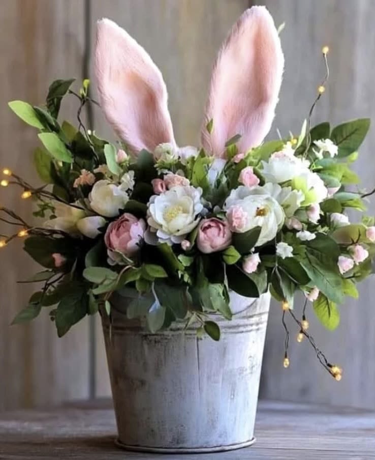 Peter Cottontail Pink - Adorable bunny arrangement