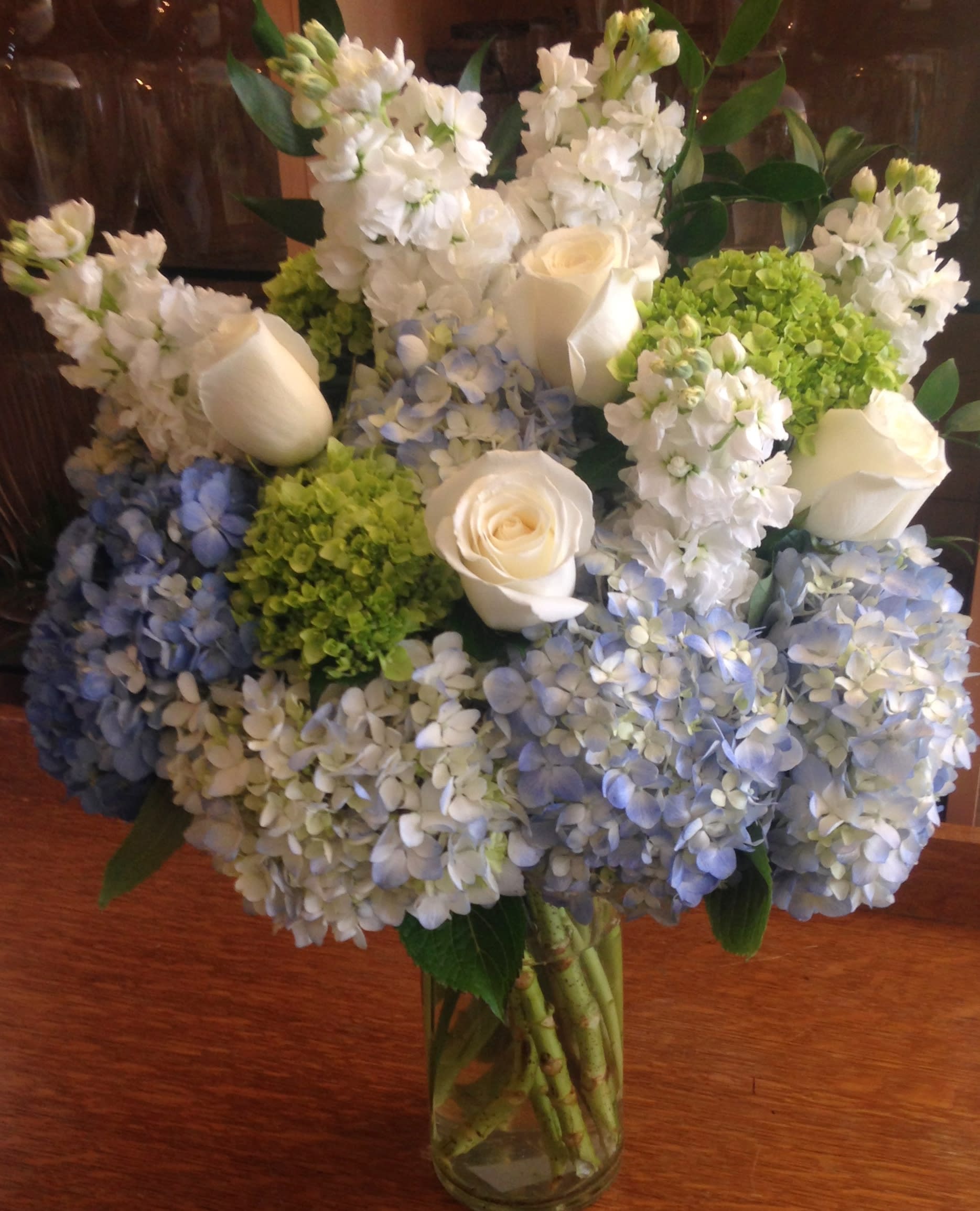 Anna  - Hydrangea, stock and roses
