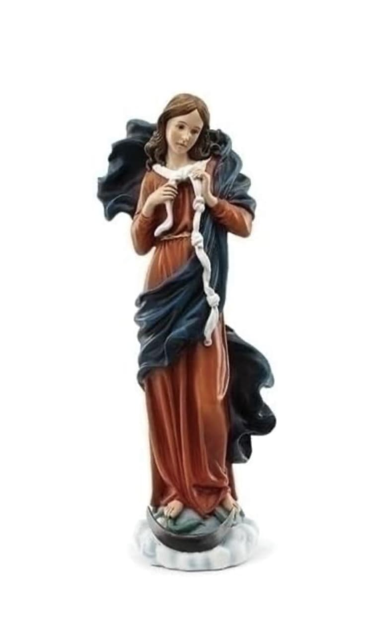 RELIGIOUS GIFTS- SCULPTURE - Mary Of Undoer Of Knots Figure - Theme  Renaissance Collection Division  JOSEPH’S STUDIO Materials  RESIN/STONE MIX Dimension  18.5" high x 7.5" wide x 5.25"
