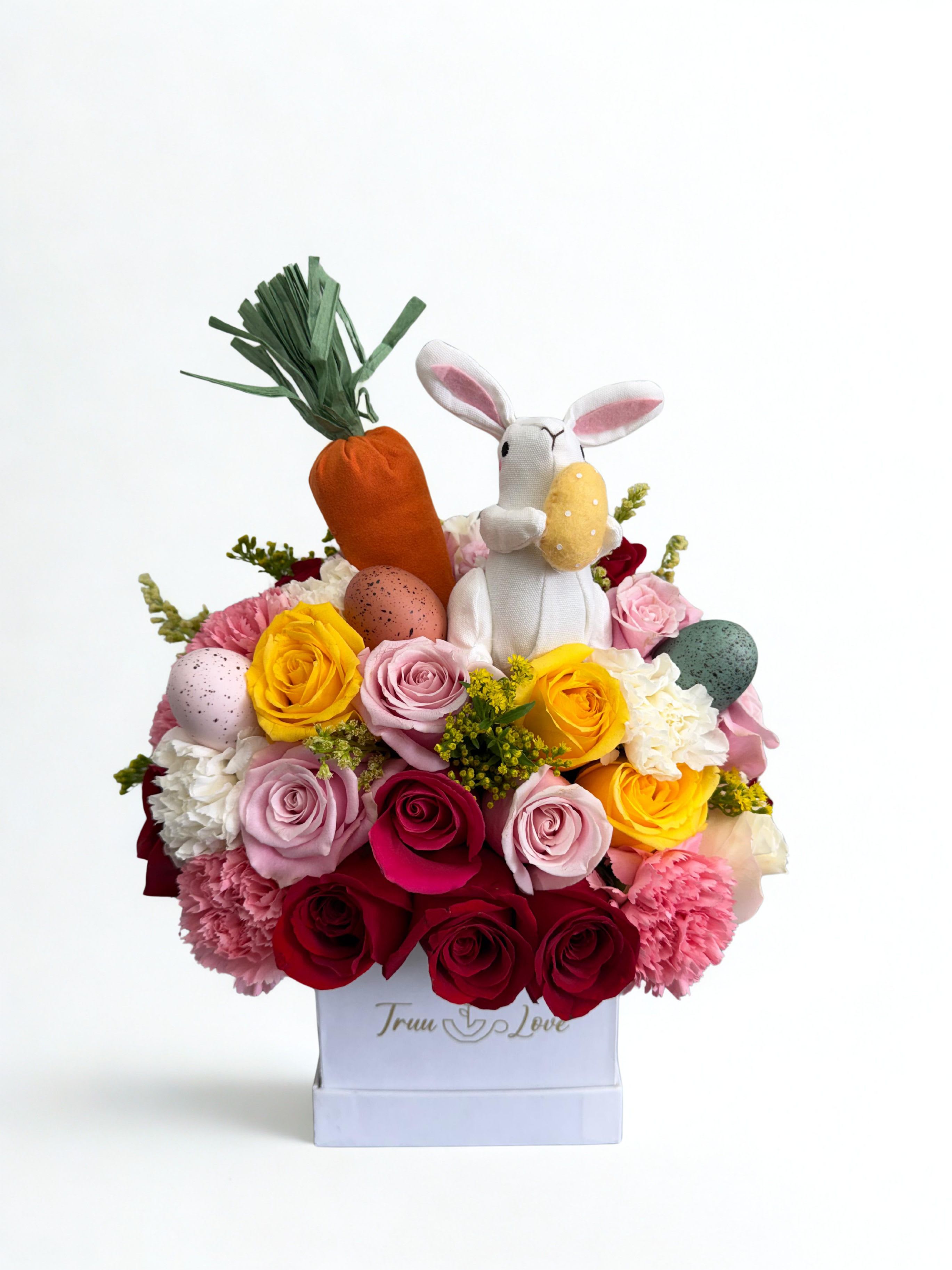 White box Bunny Mix Flower - mix flower box 