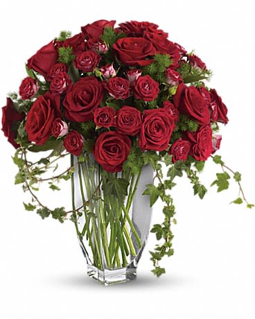 Teleflora's Rose Romanesque Bouquet - Red Roses - A beautiful gift. A heartfelt gesture. A loving tribute. This absolutely stunning red rose arrangement will deliver your care and compassion beautifully.