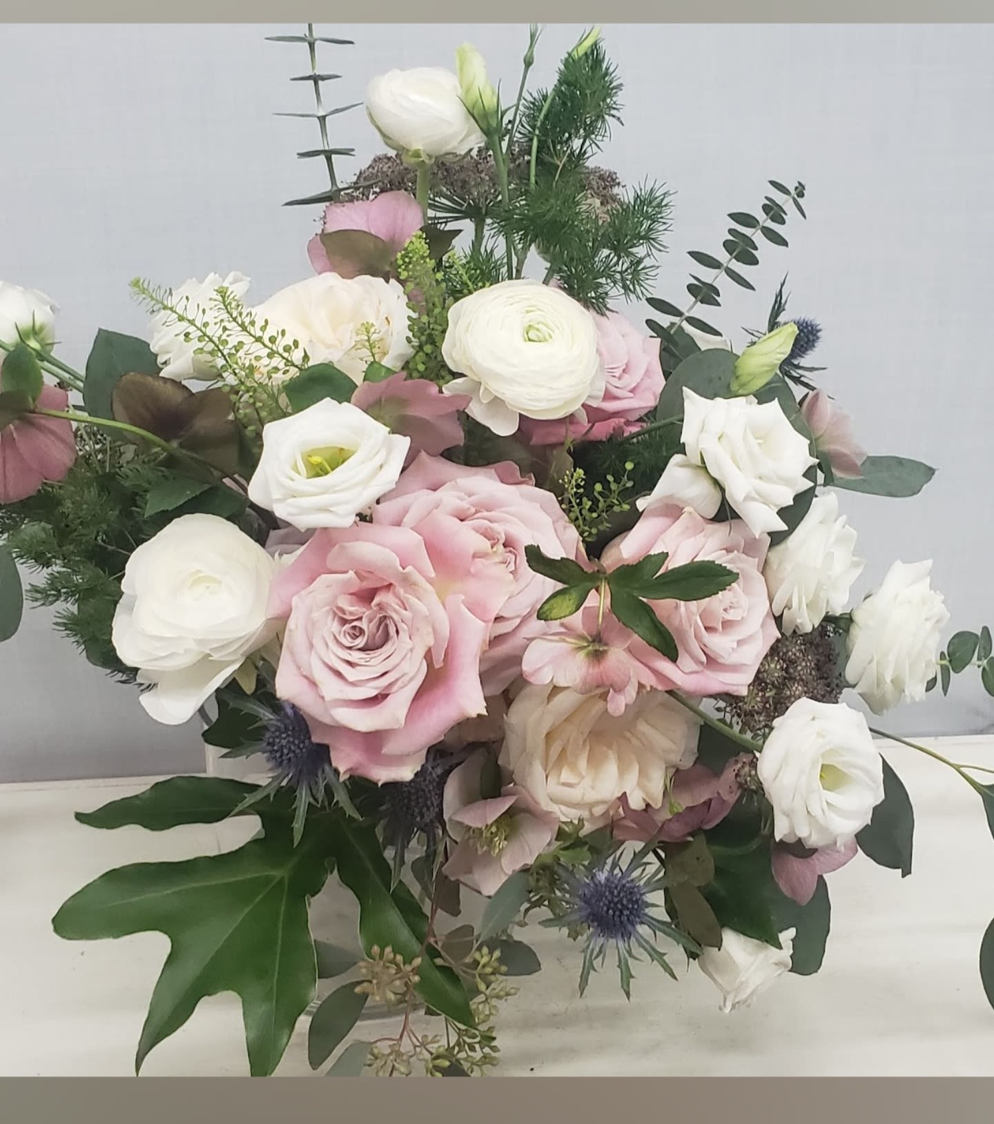 Bridal bouquet - Hand tied bridal bouquet in a muted soft palette